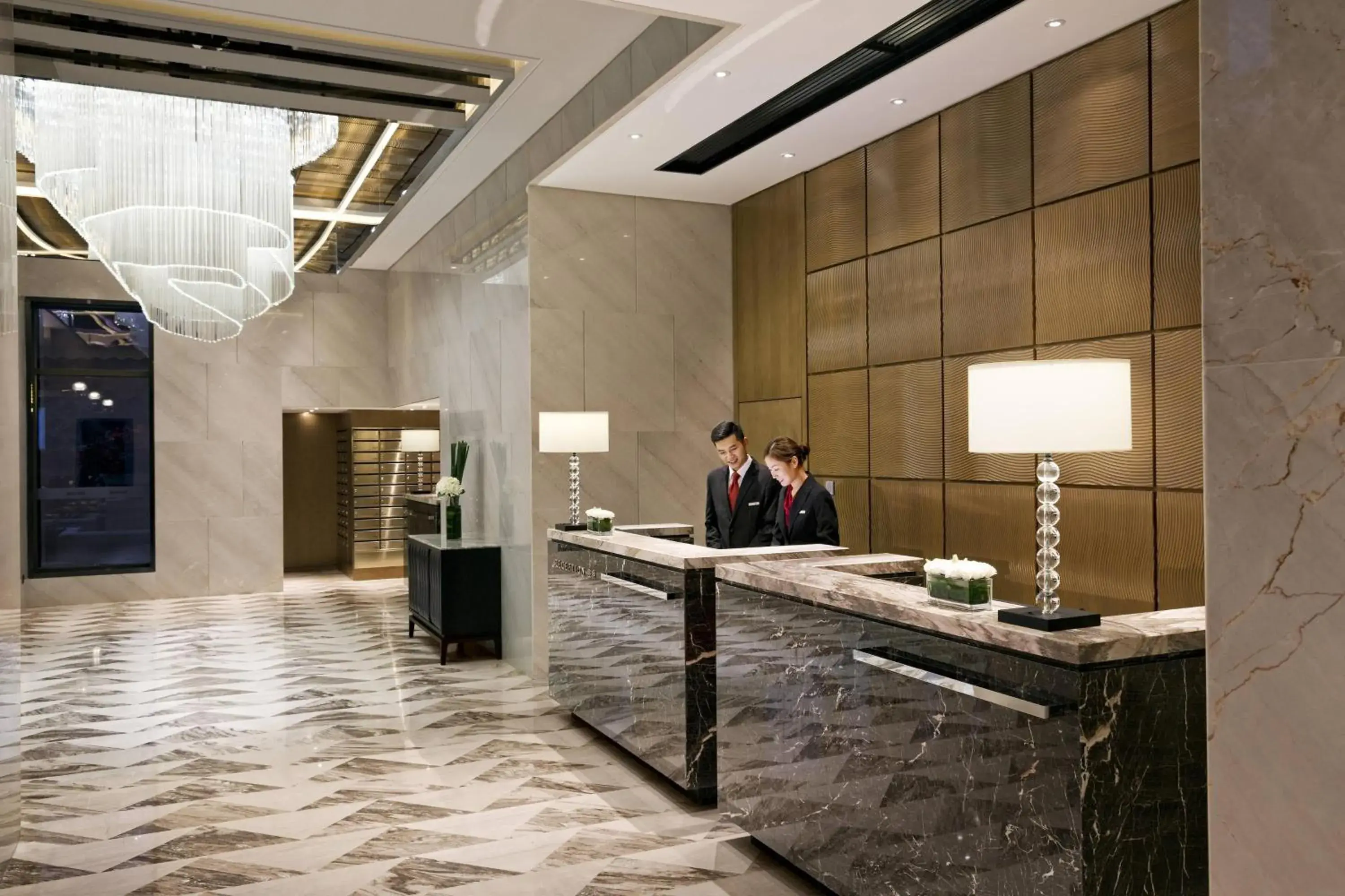 Lobby or reception, Lobby/Reception in The Fairway Place, Xi'an - Marriott Executive Apartments
