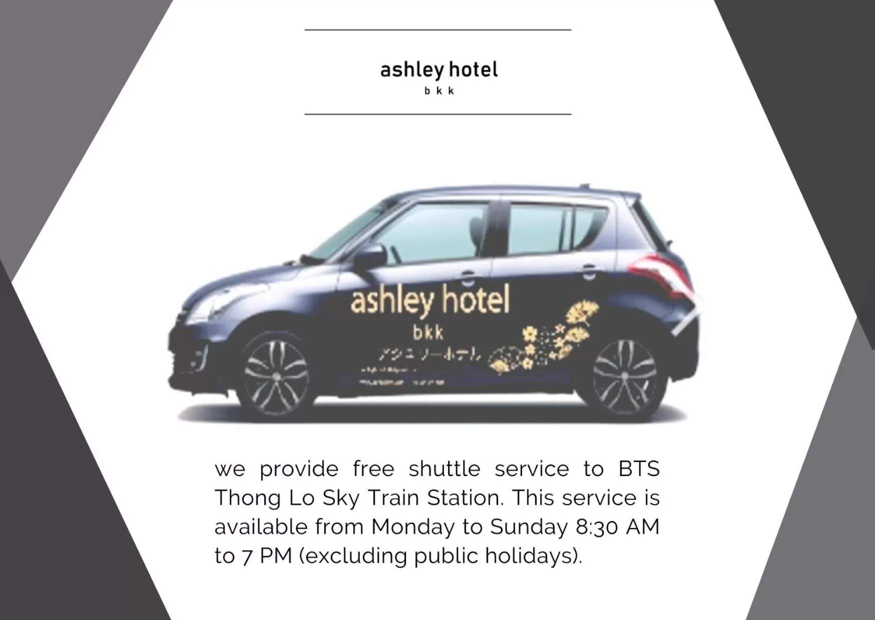 shuttle in ashley hotel bkk