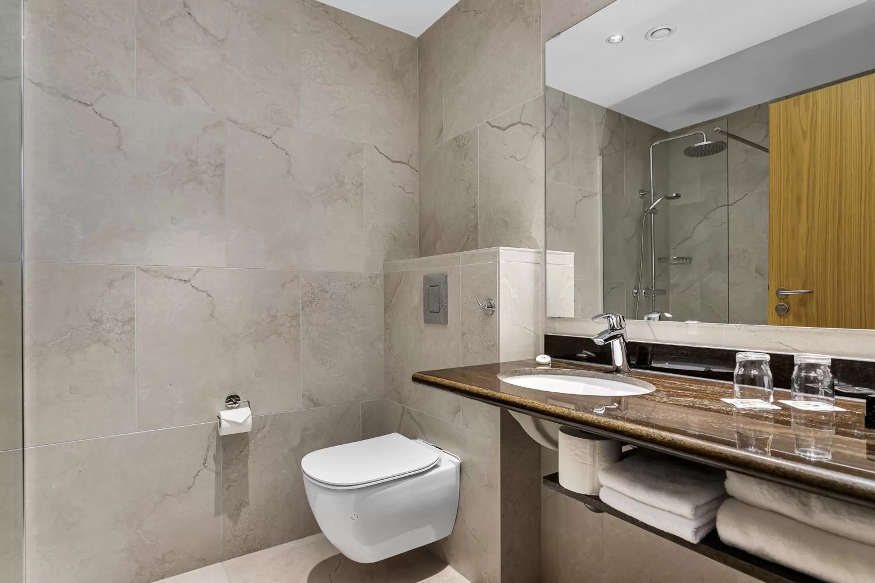 Bathroom in Aurora Hotel at Reykjavik-Keflavik Airport Terminal KEF