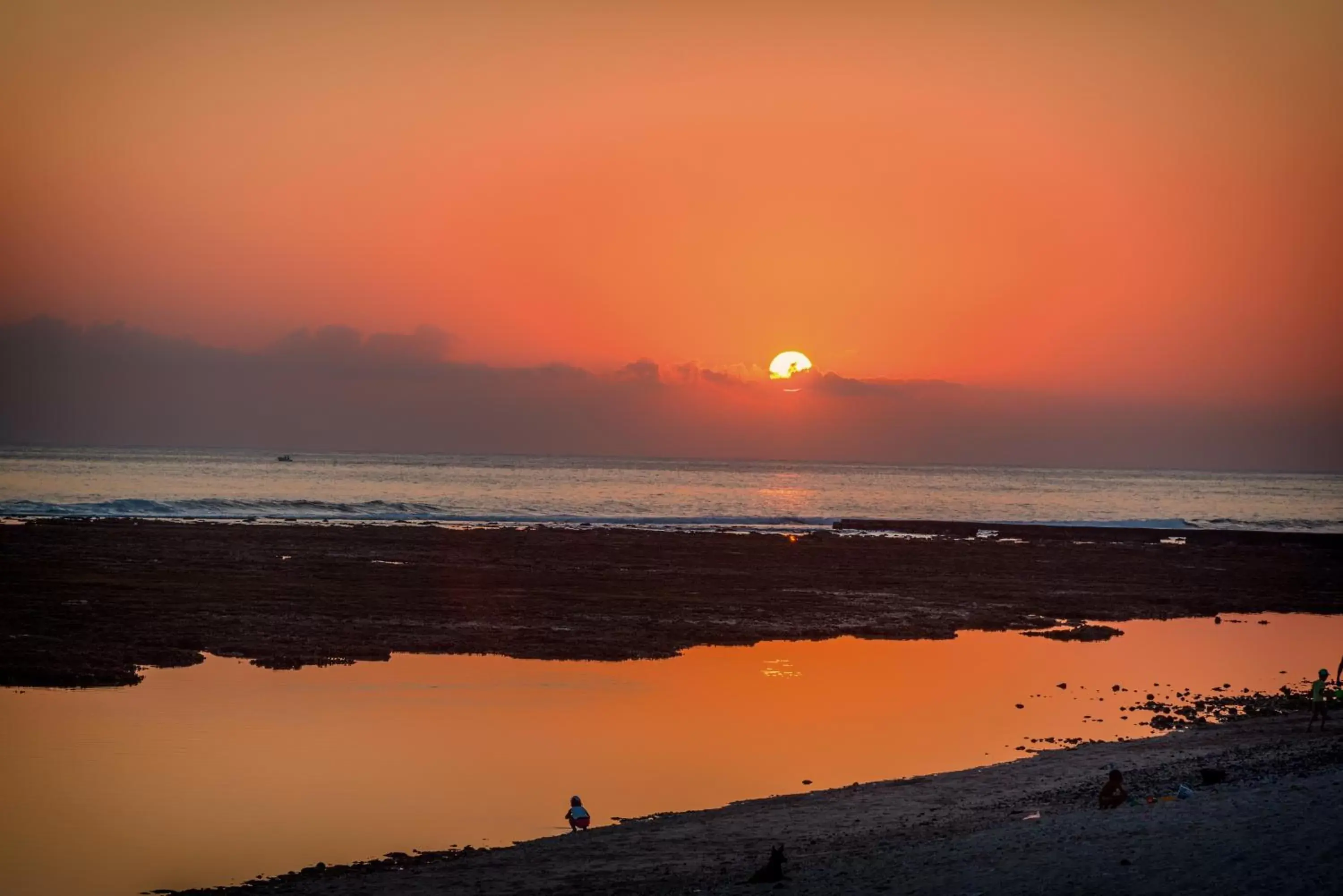 Sunset, Natural Landscape in Le Battant Des Lames