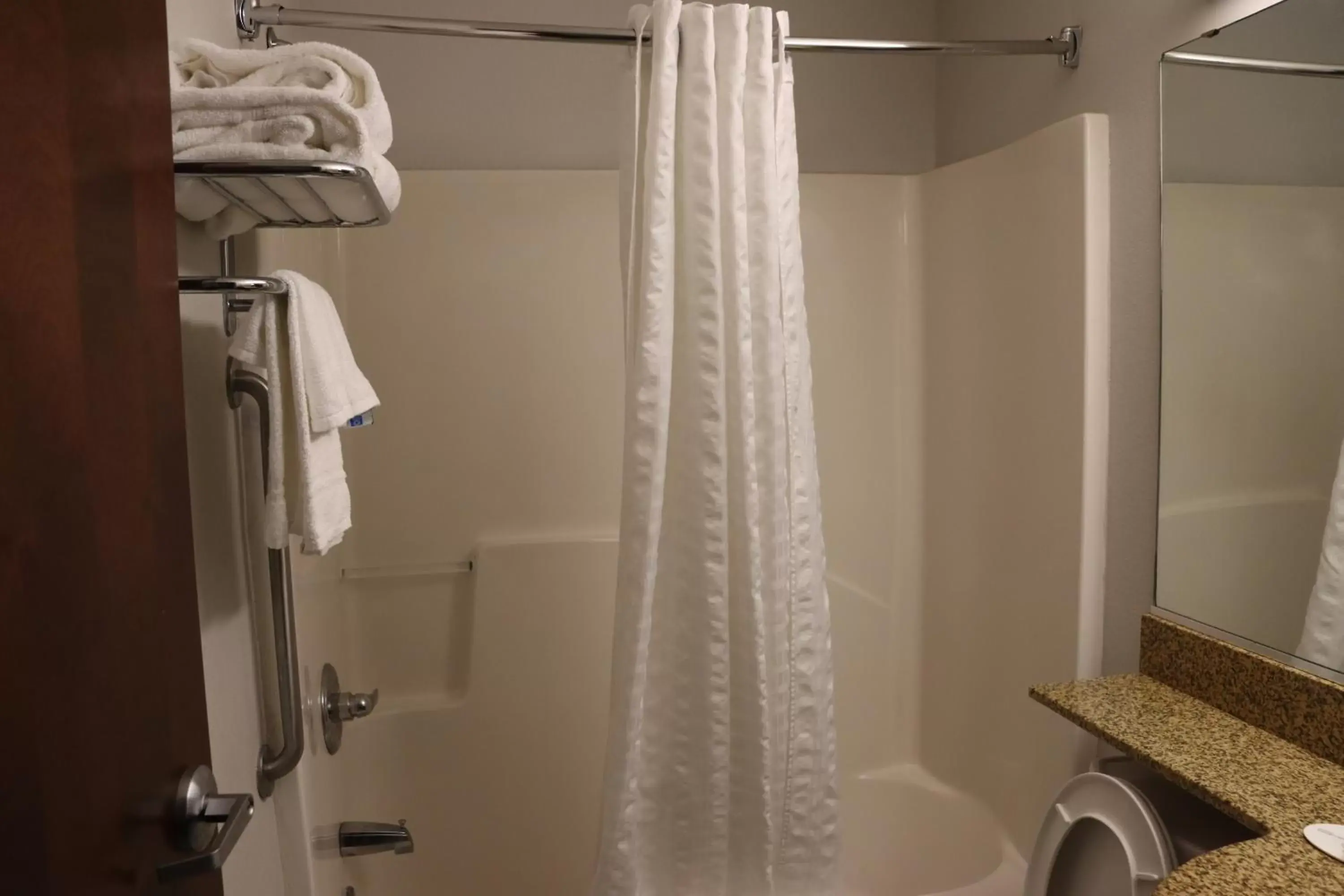 Bathroom in Microtel Inn & Suites by Wyndham Columbus Near Fort Moore