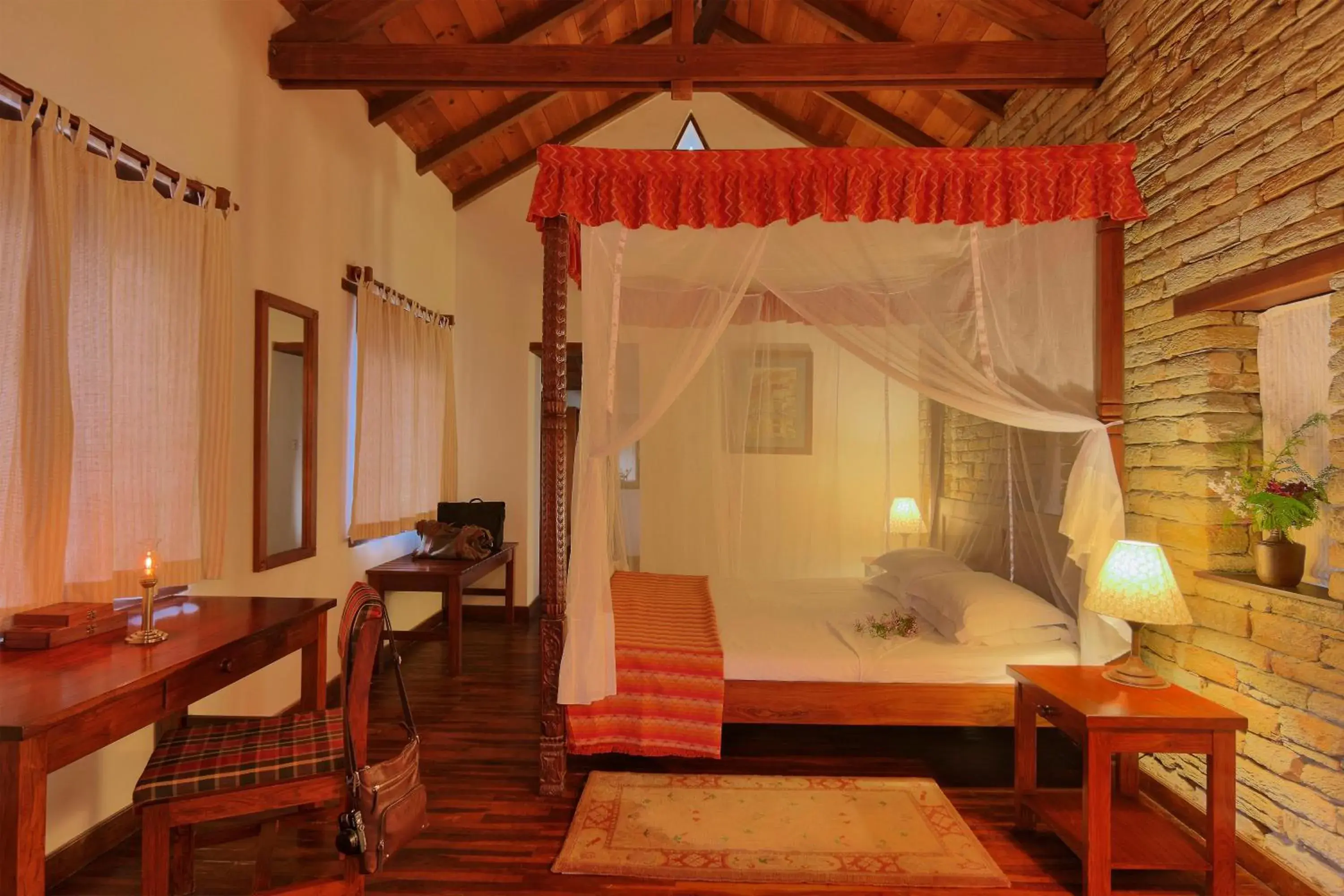 Photo of the whole room, Bed in Tiger Mountain Pokhara Lodge