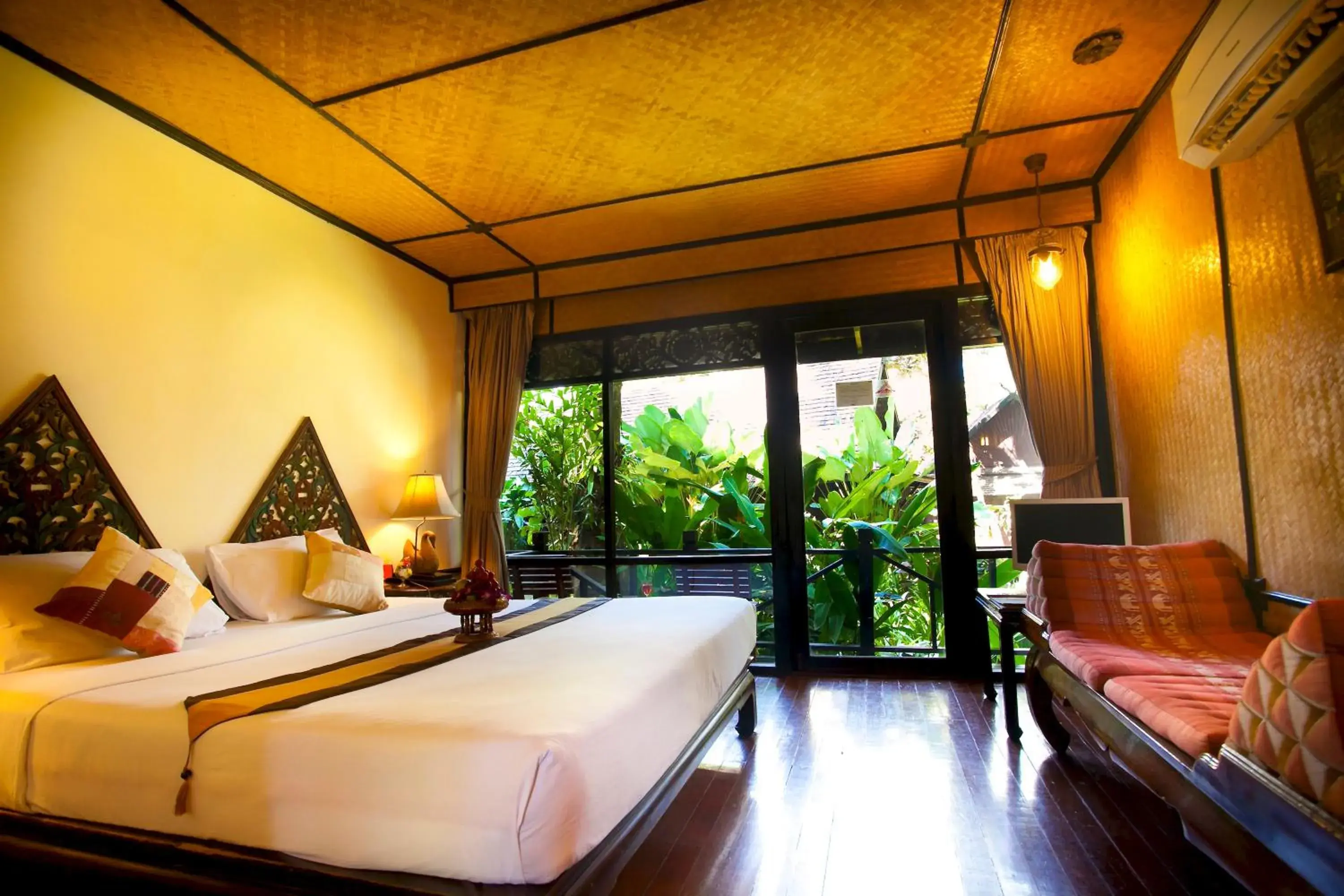 Decorative detail, Bed in Lampang River Lodge (SHA Certified)