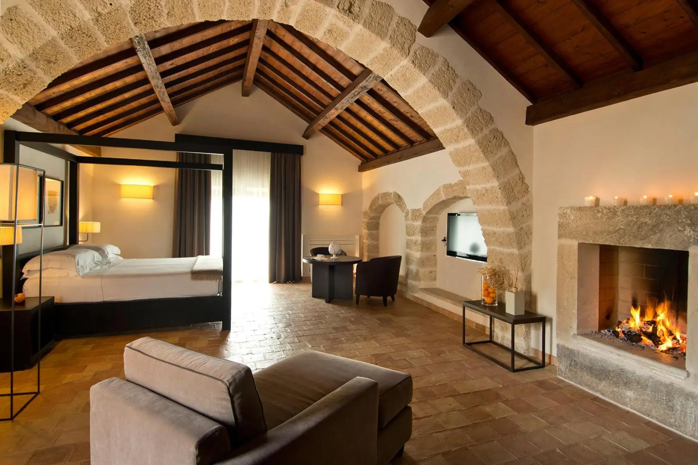 Bed in Relais Histò San Pietro Sul Mar Piccolo Bed in Relais Histò San Pietro Sul Mar Piccolo