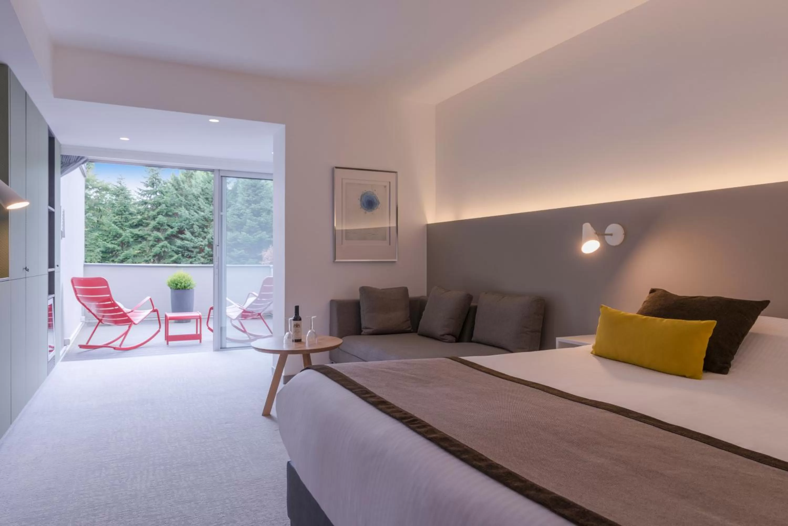 Patio, Bed in Hôtel Diana Restaurant & Spa by HappyCulture