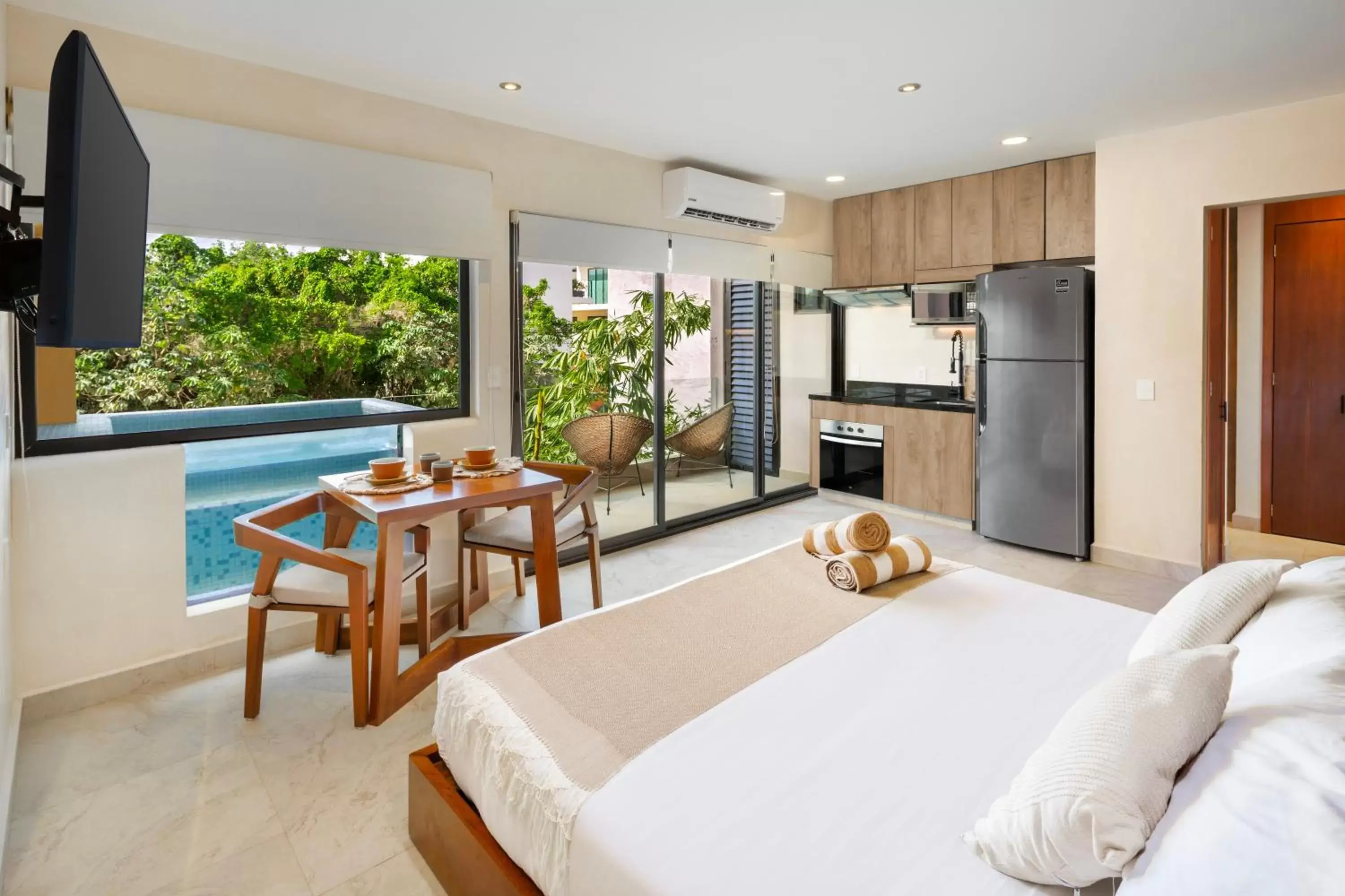 Bed, Swimming Pool in Cacao Tulum -Luxury Condos-