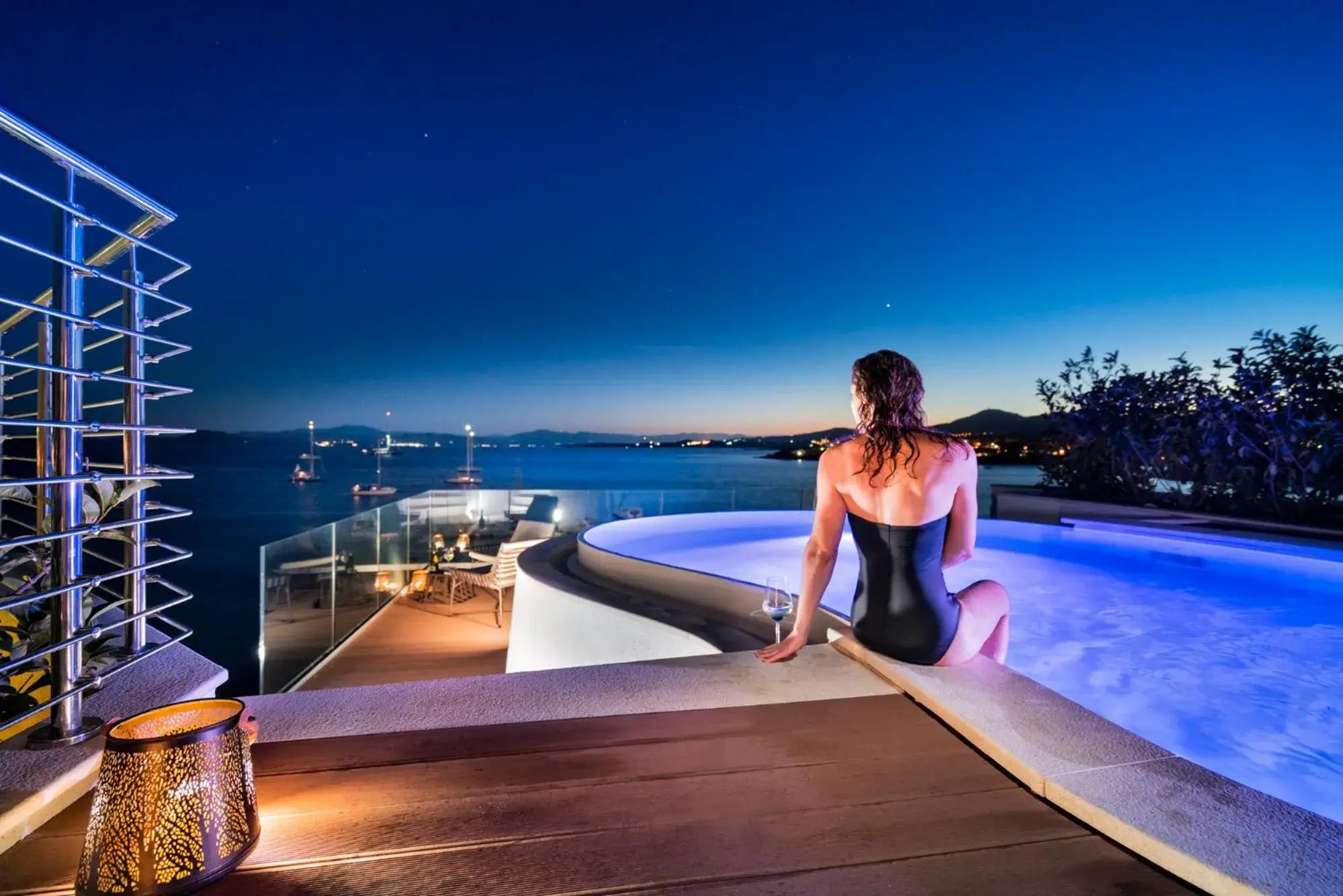 Patio, Swimming Pool in Gabbiano Azzurro Hotel & Suites