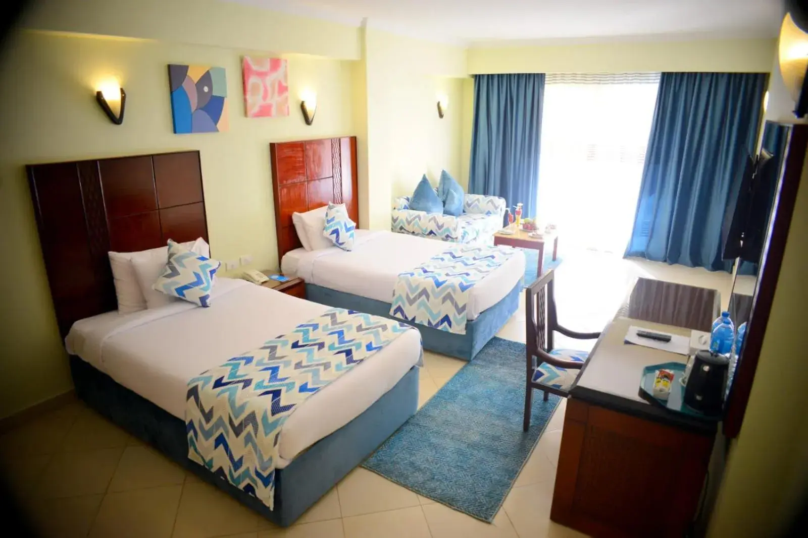 Bed in Sea Beach Aqua Park Resort