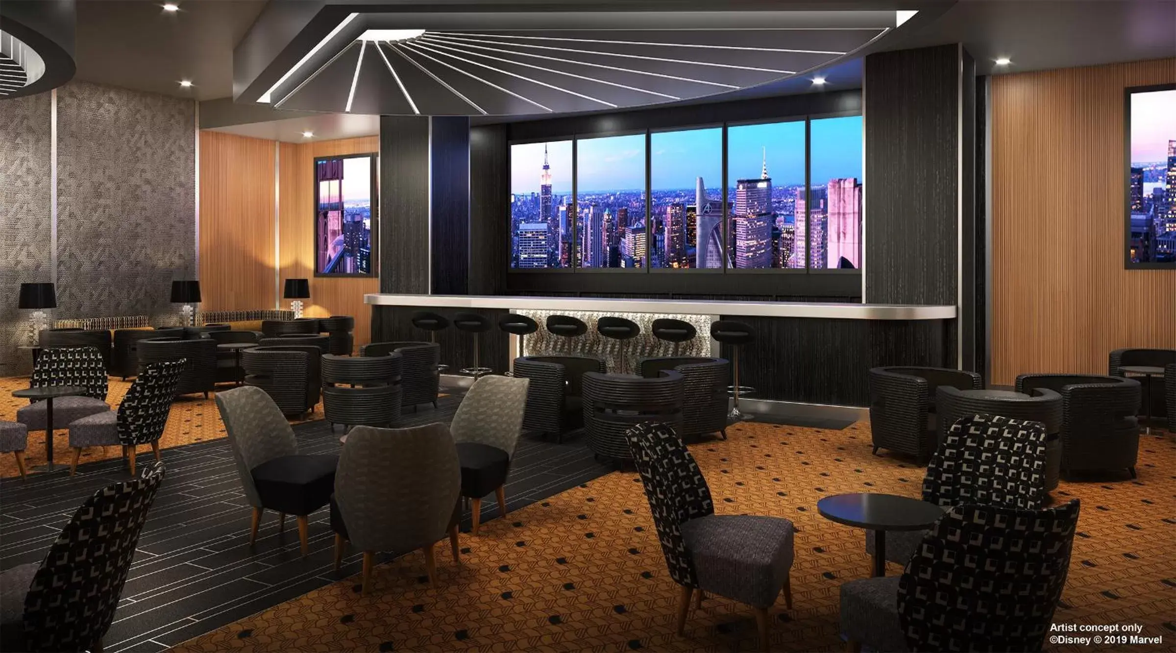 Lounge or bar, Restaurant/Places to Eat in Disney Hotel New York - The Art of Marvel