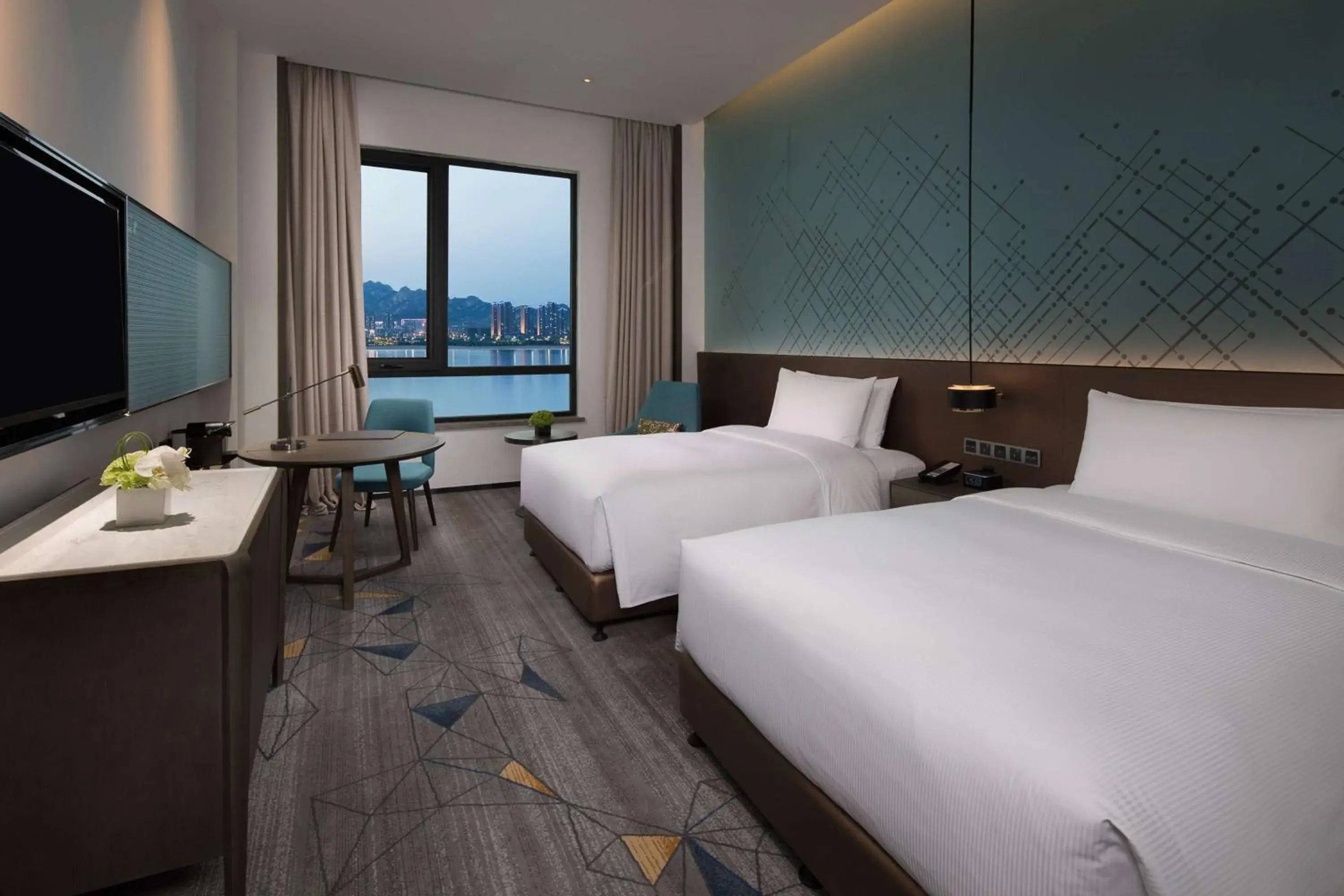 Bedroom, Bed in Doubletree By Hilton Qingdao Oriental Movie Metropolis Bedroom, Bed in Doubletree By Hilton Qingdao Oriental Movie Metropolis