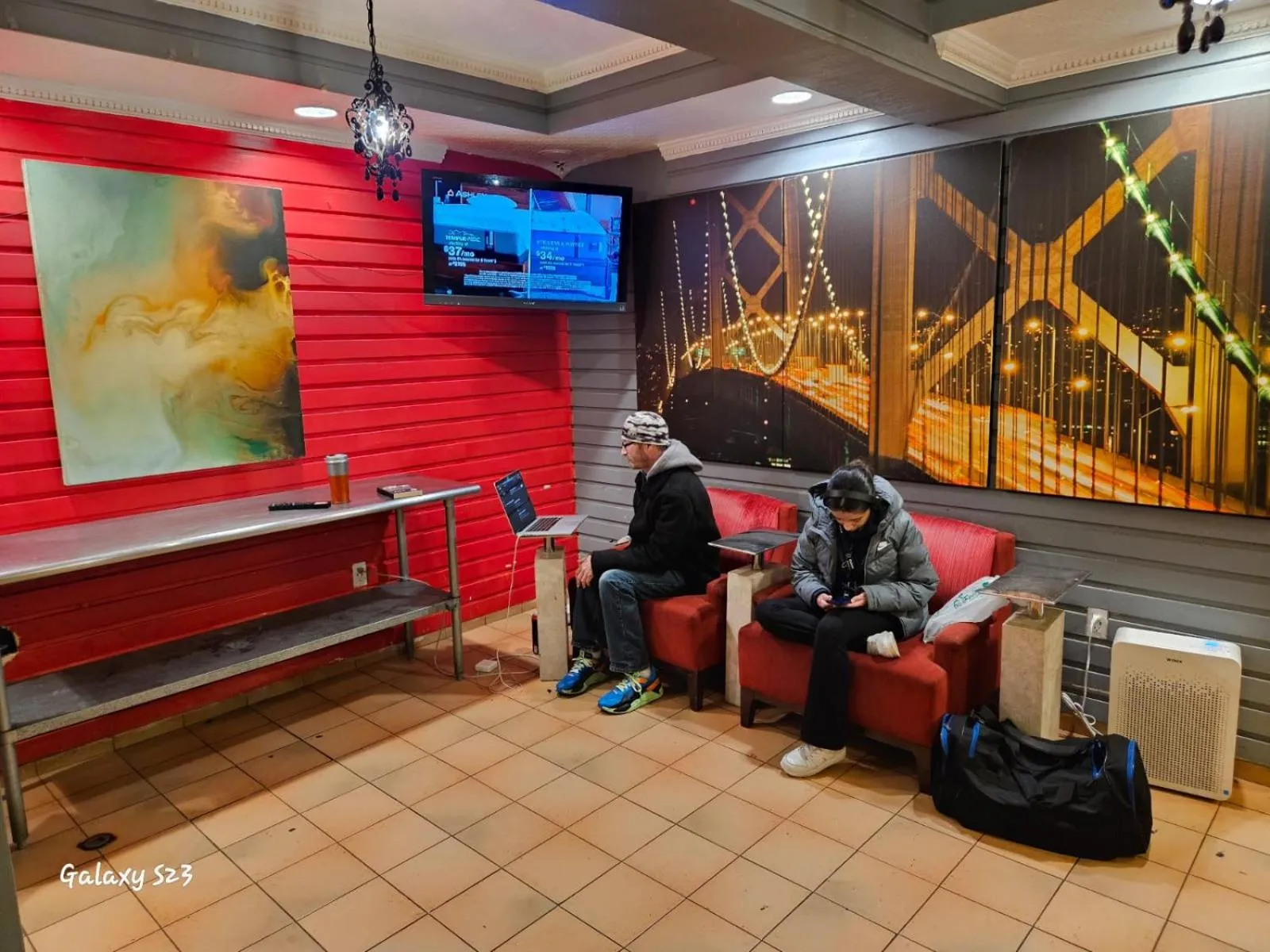 Communal lounge/ TV room in European Hostel