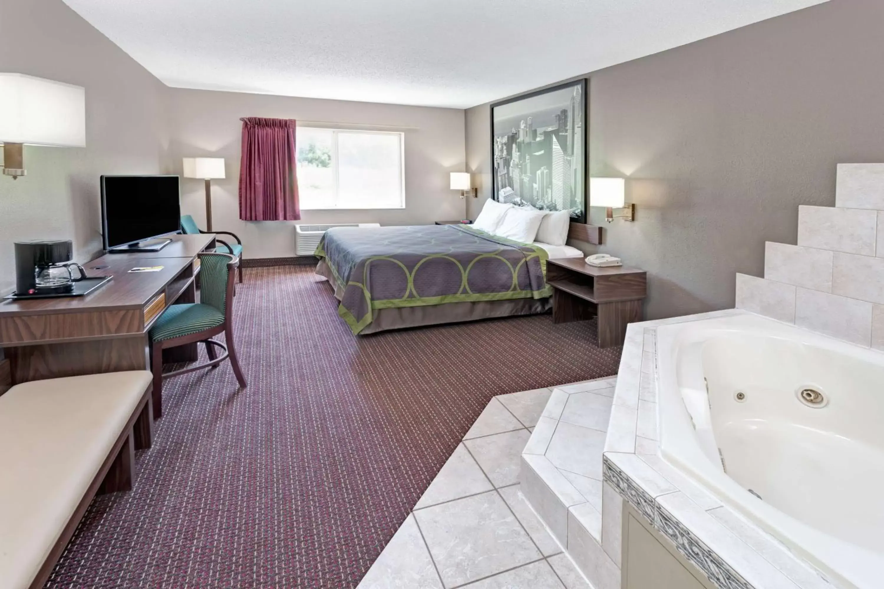 King Suite with Hot Tub - Non-Smoking in Super 8 by Wyndham Chicago O'Hare Airport