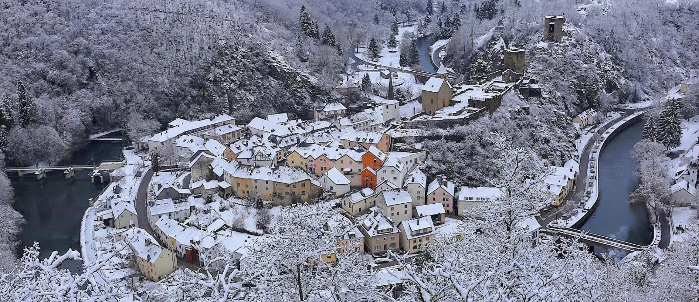 Bird's eye view, Winter in Gourmet & Relax Hotel De La Sure