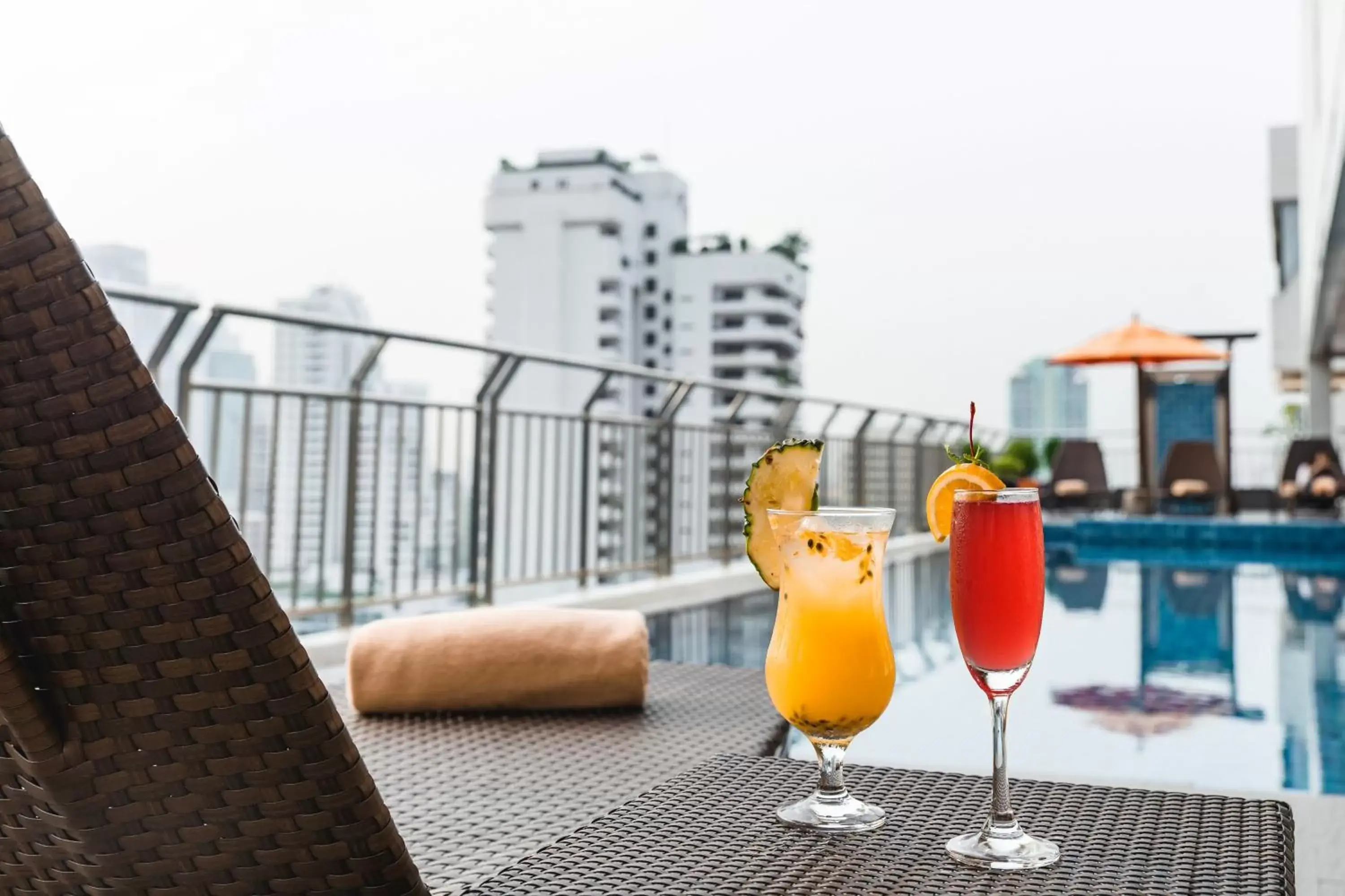 Swimming pool, Balcony/Terrace in Adelphi Suites Bangkok - SHA Extra Plus