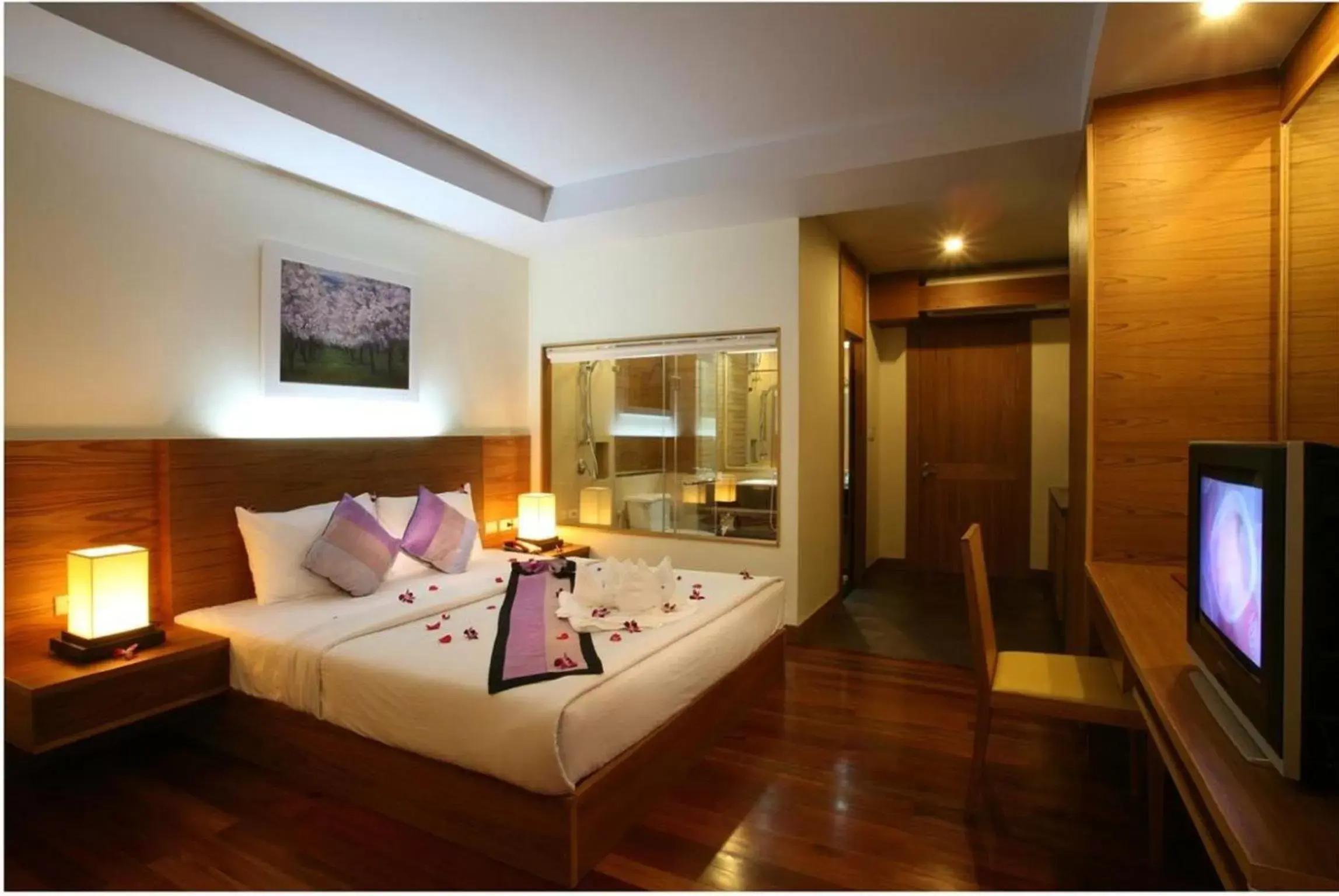 Bed in Baan Saikao Plaza Hotel & Service Apartment