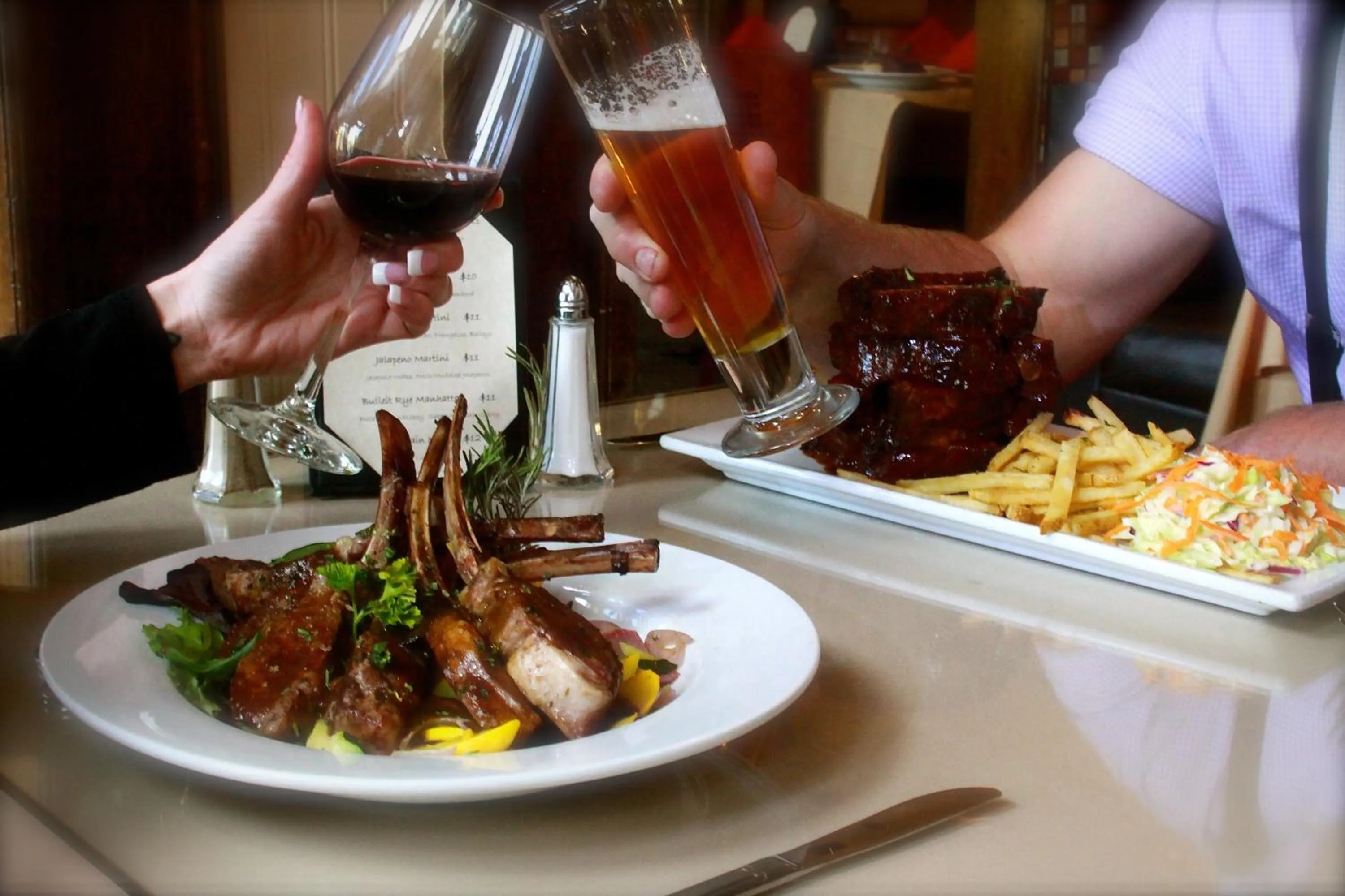 Food close-up in Saddleback Inn at Lake Arrowhead