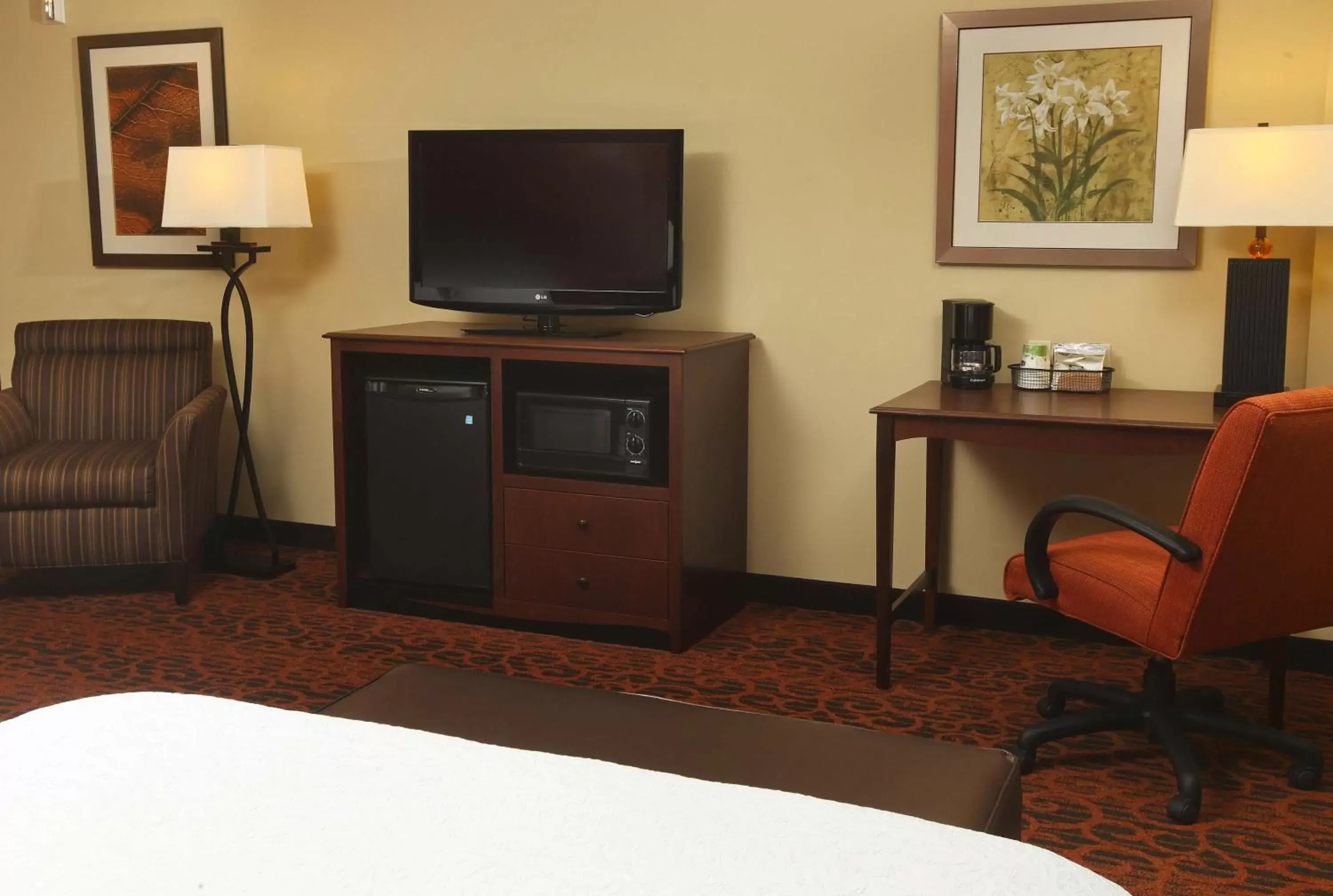 Bed, TV/Entertainment Center in Hampton Inn & Suites Fargo Medical Center