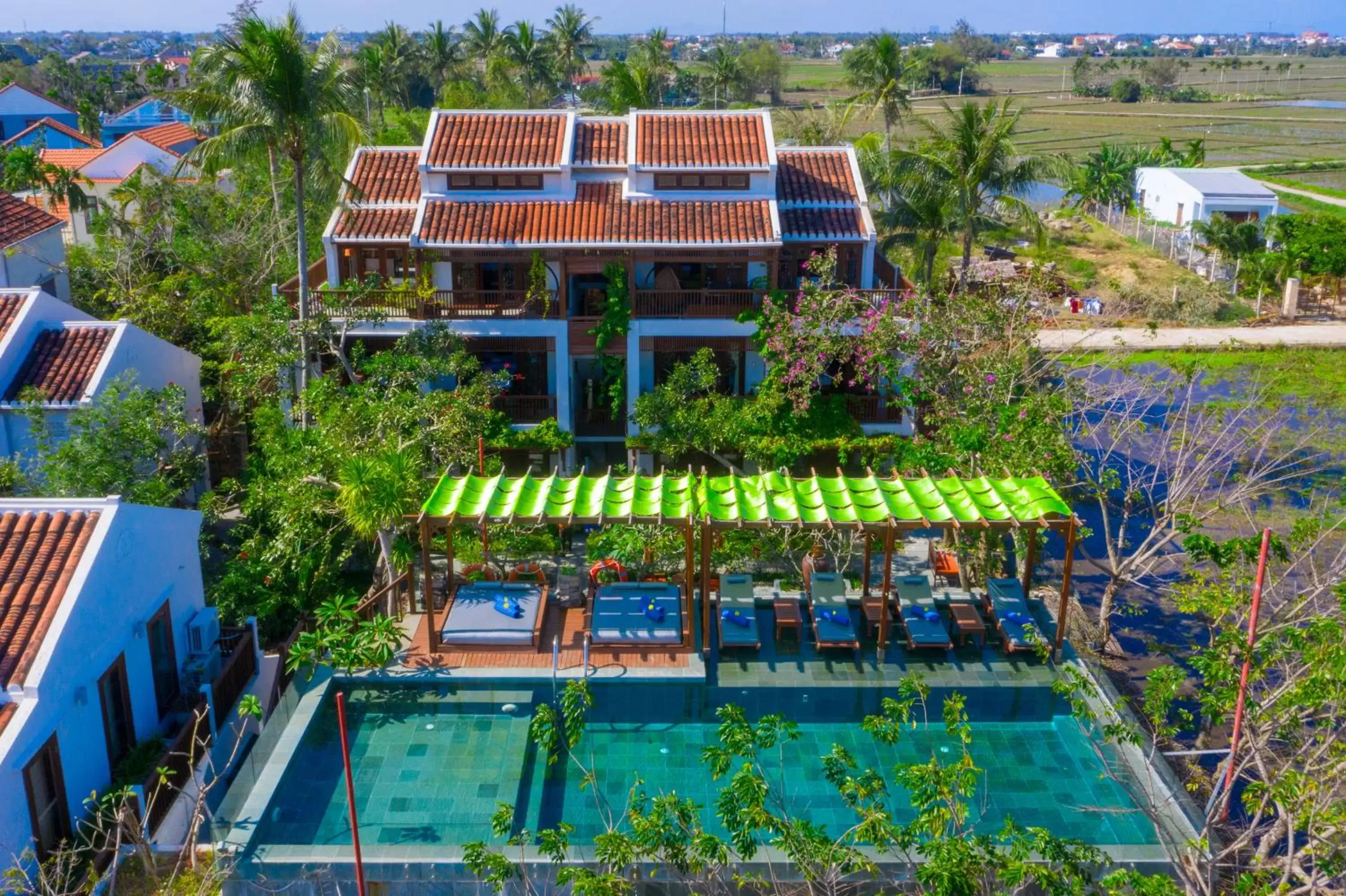 Pool view, Bird's-eye View in Hoi An Chic - Green Retreat