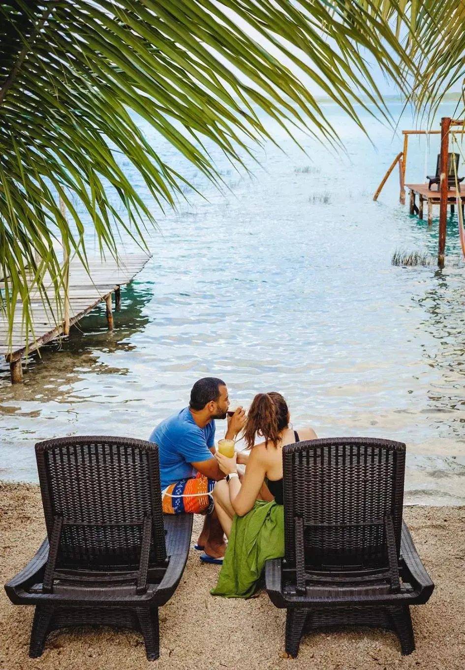 Solarium in El Búho Lagoon Bacalar