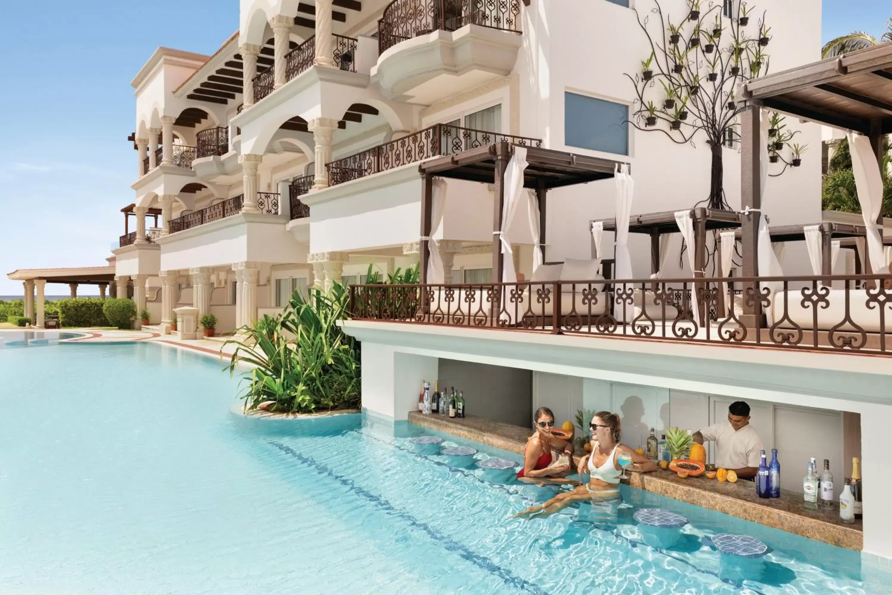 Lounge or bar, Swimming Pool in Hilton Playa del Carmen, an All-Inclusive Adult Only Resort