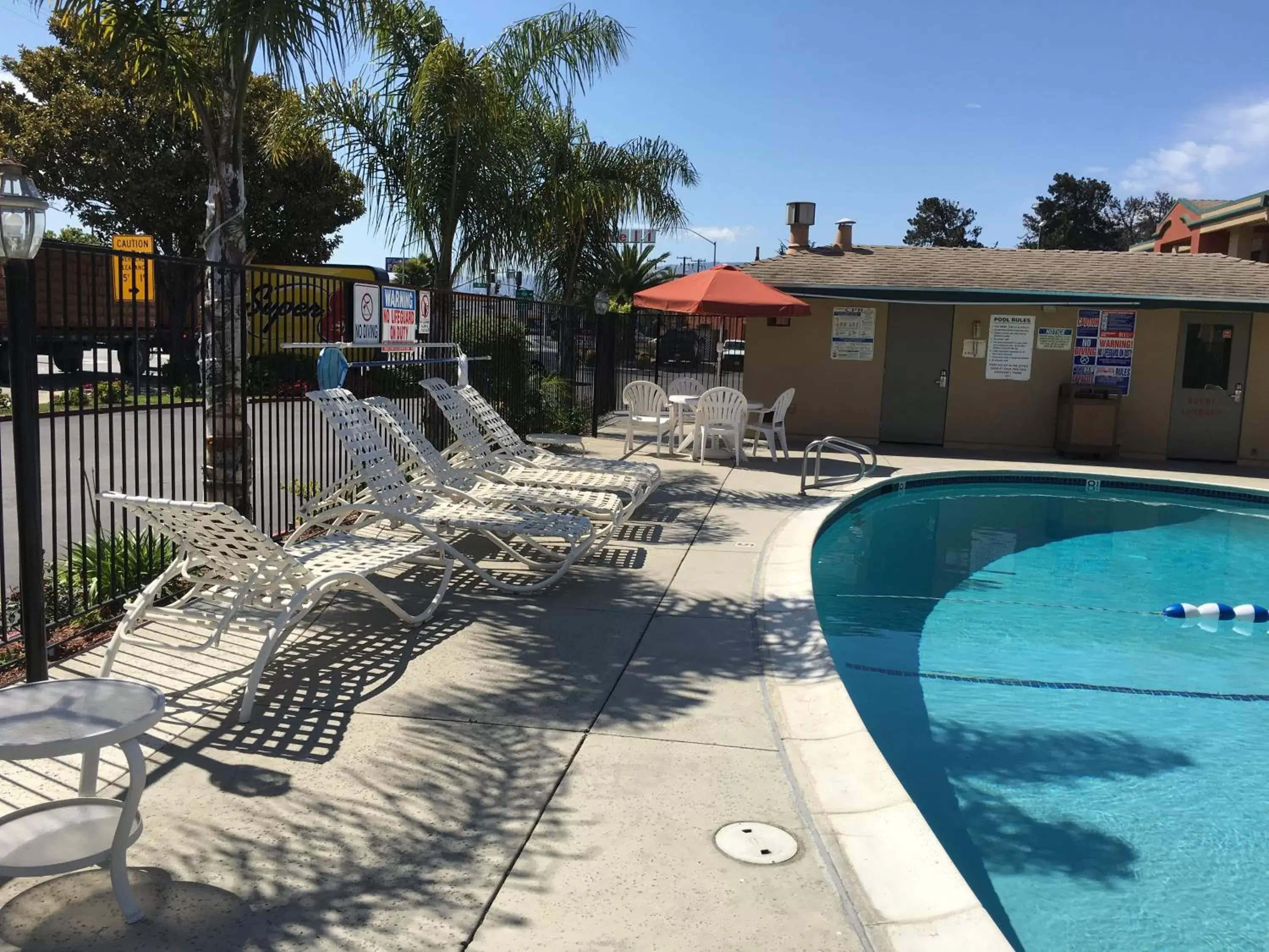 Patio, Swimming Pool in Super 8 by Wyndham Salinas