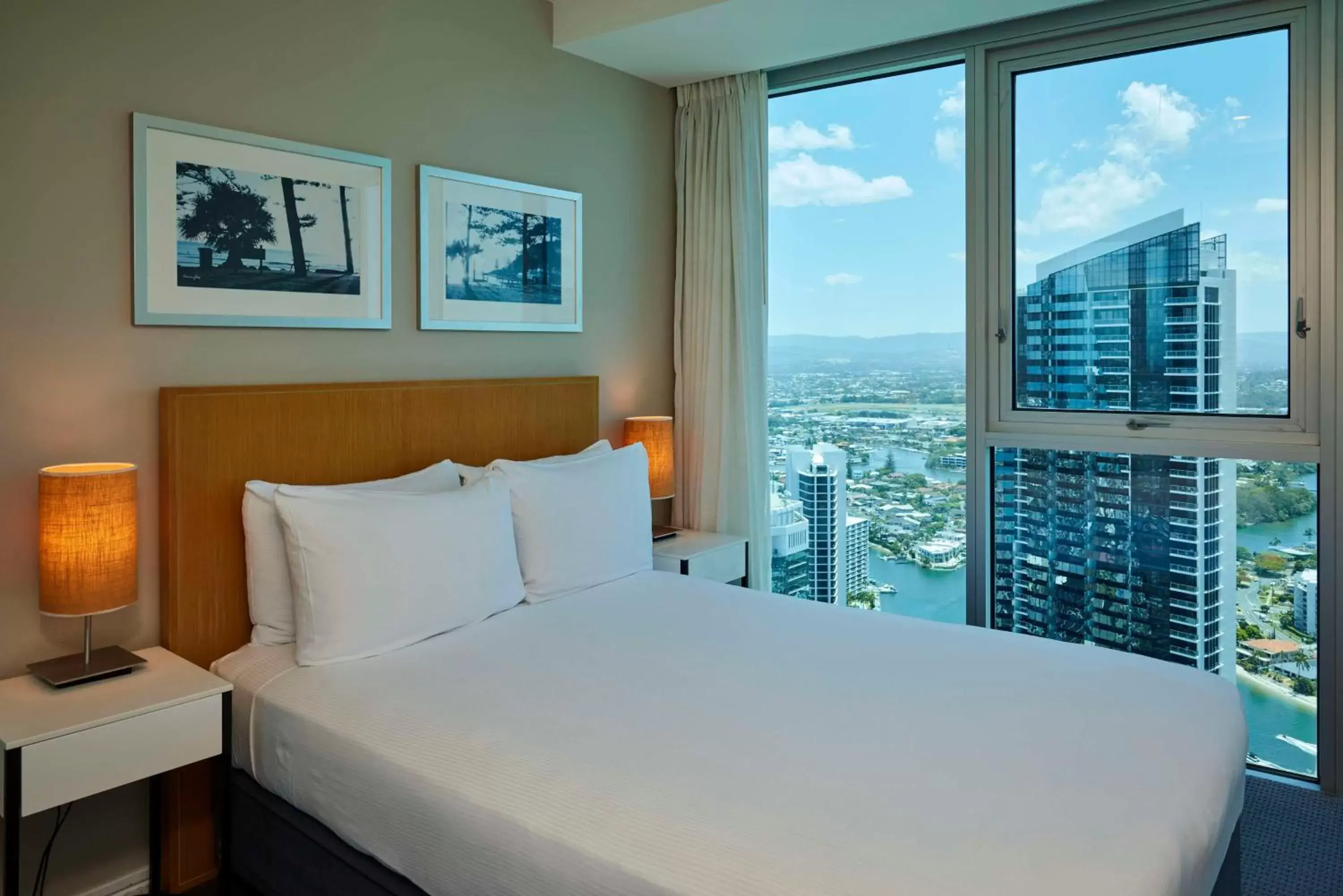 View (from property/room), Bed in Hilton Surfers Paradise Hotel & Residences