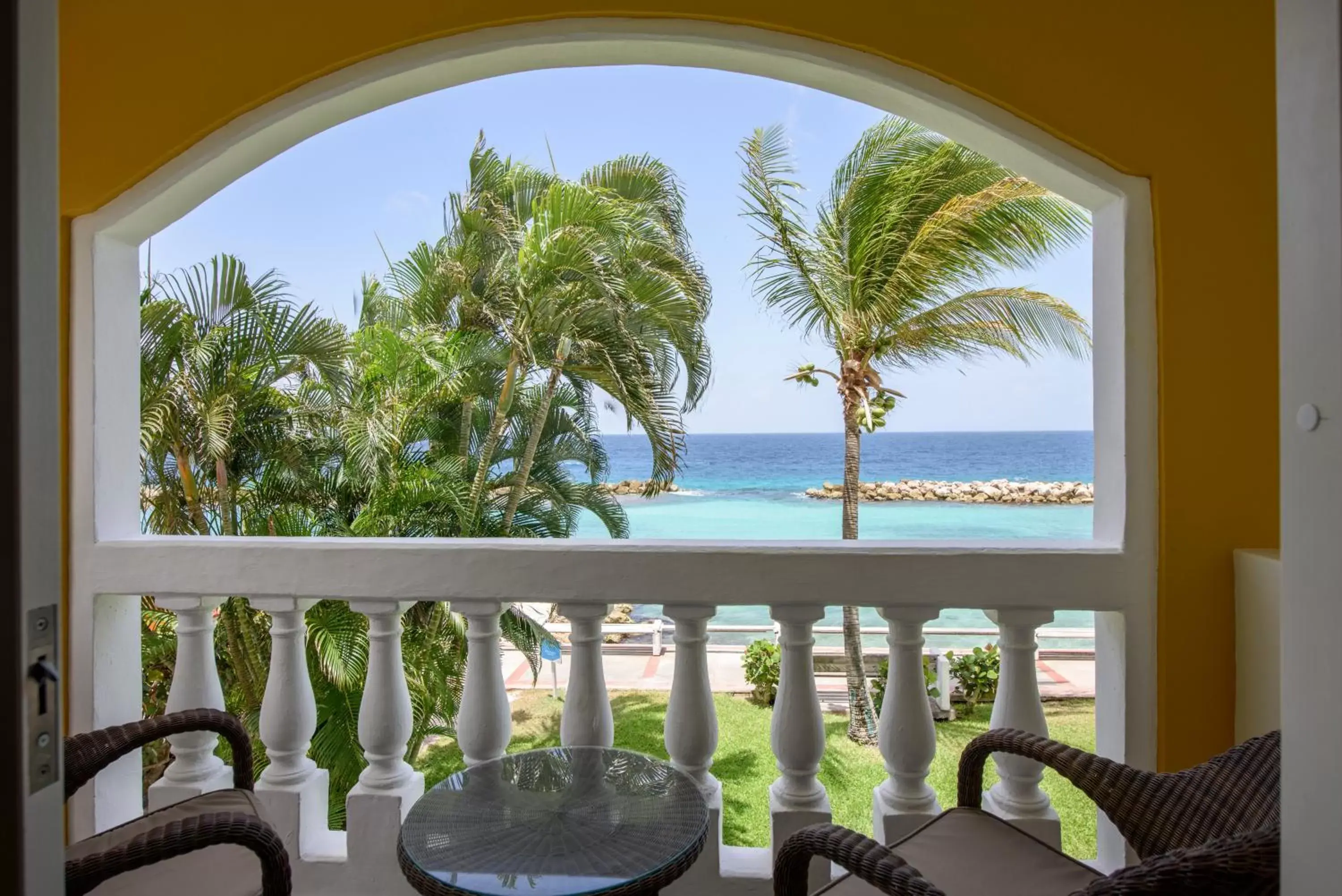 Sea view, Balcony/Terrace in Curacao Avila Beach Hotel