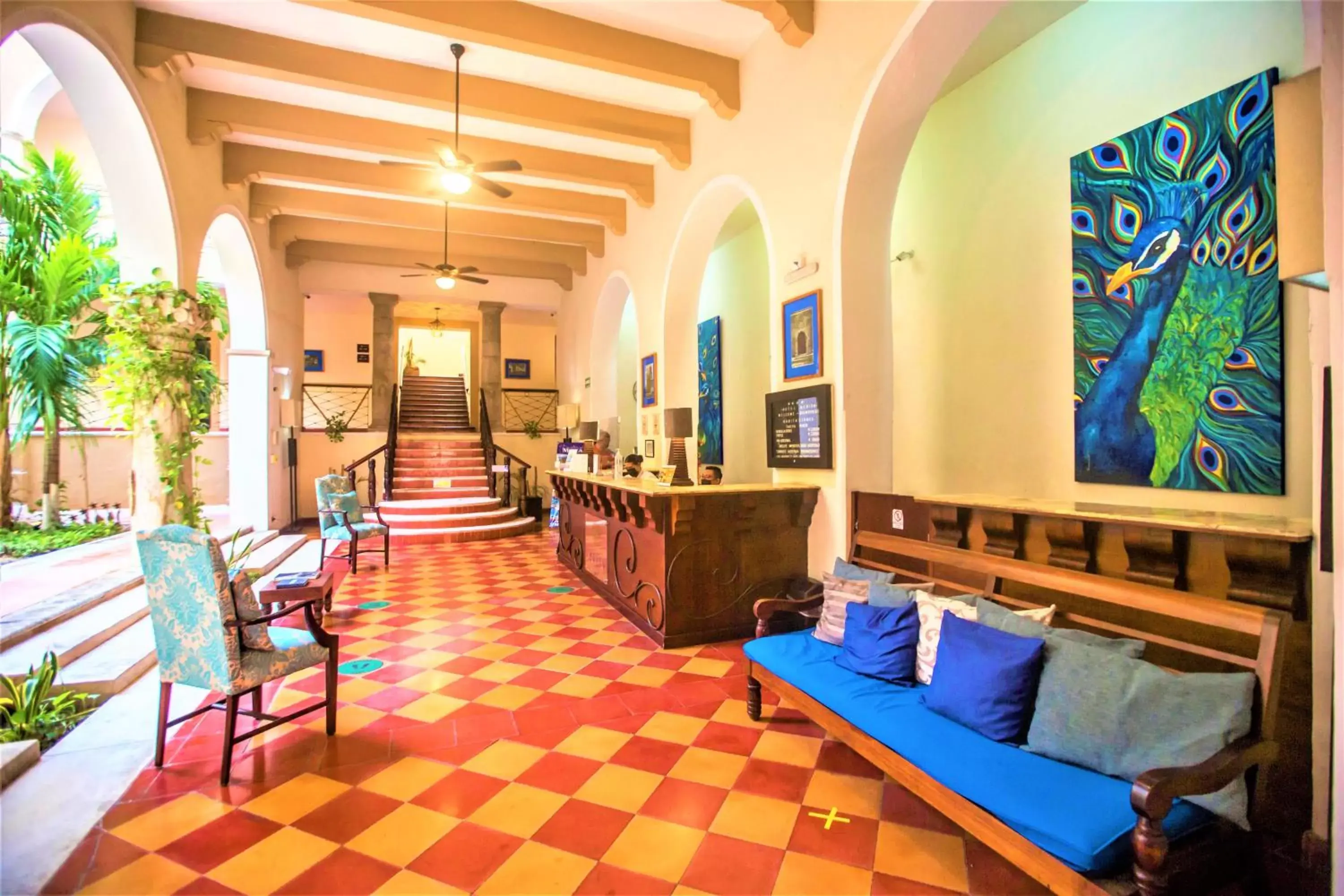 Lobby or reception in Hotel Merida Lobby or reception in Hotel Merida