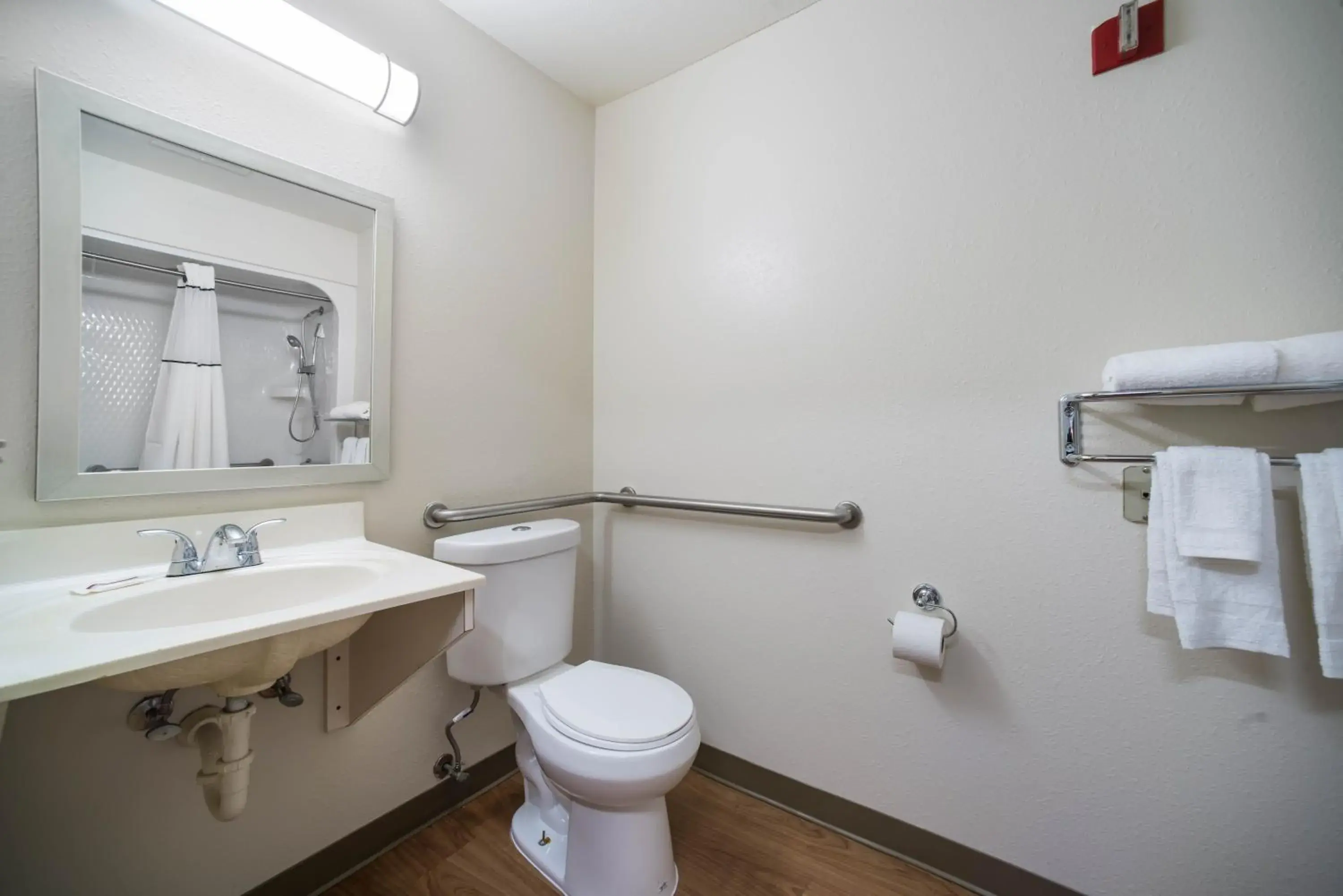 Photo of the whole room, Bathroom in HomeTowne Studios by Red Roof St. Louis - Airport/N Lindbergh