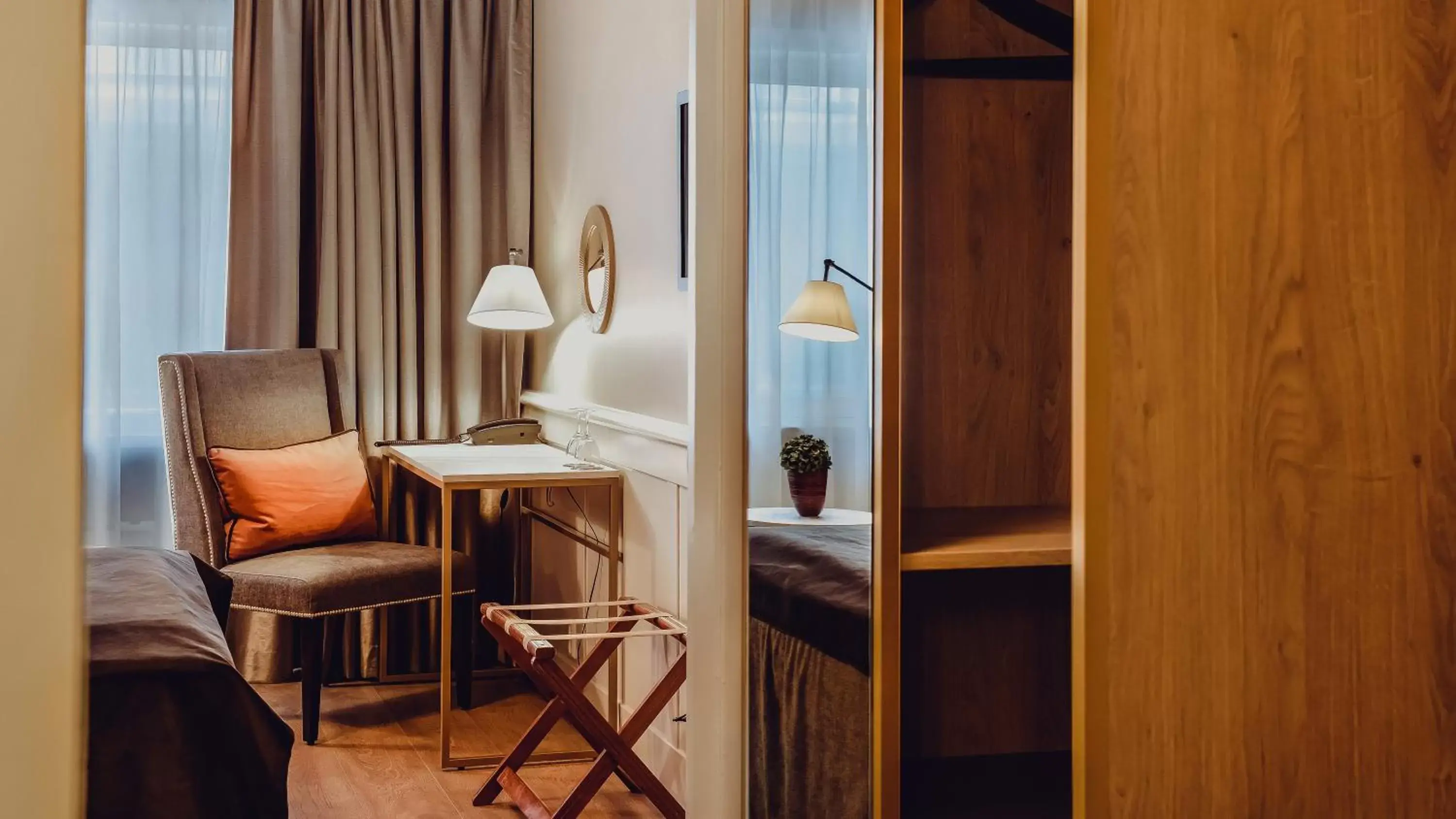 wardrobe, Bed in Home Hotel Grand Bodø wardrobe, Bed in Home Hotel Grand Bodø