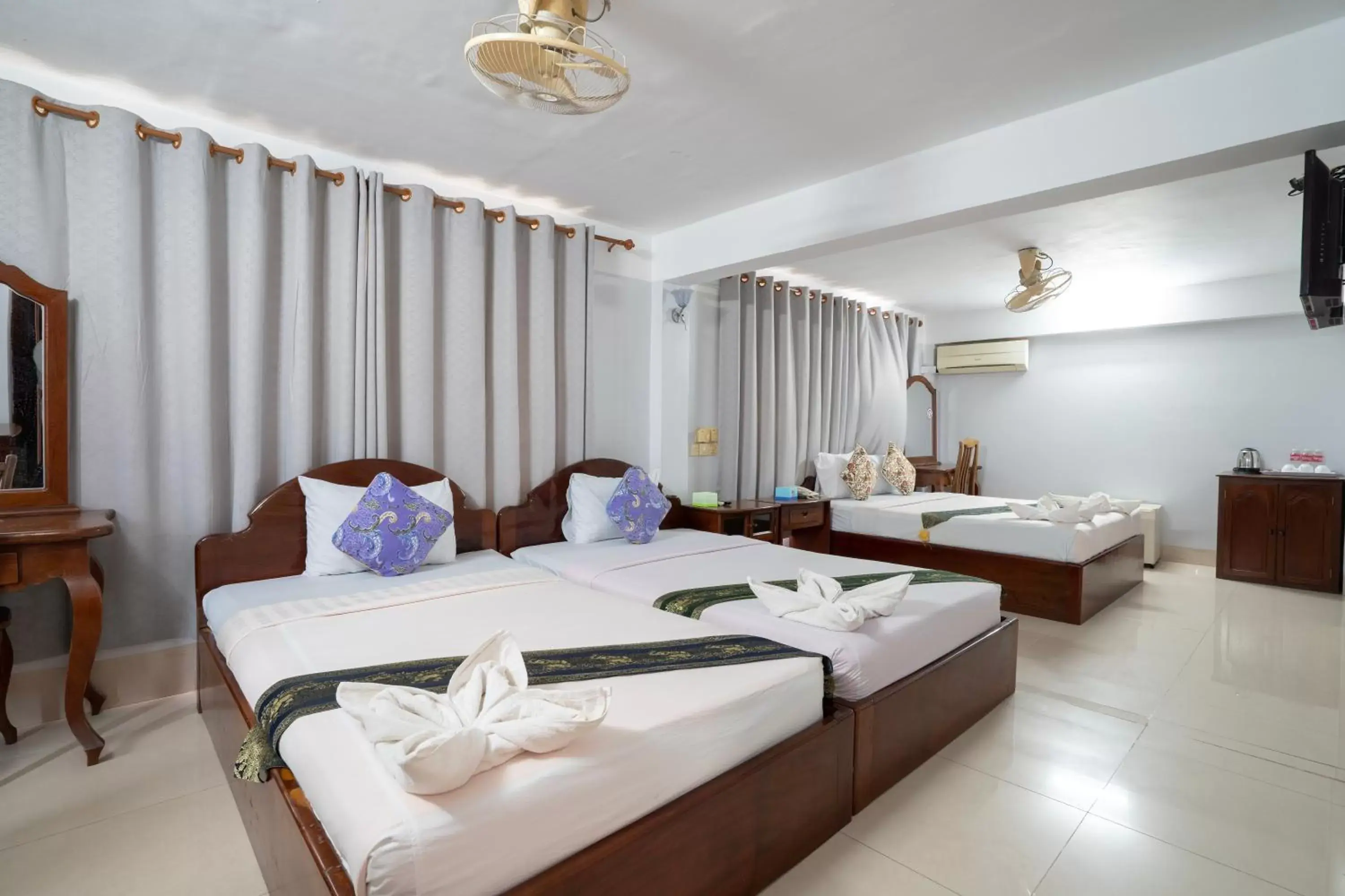 Guests, Bed in Siem Reap Riverside Hotel