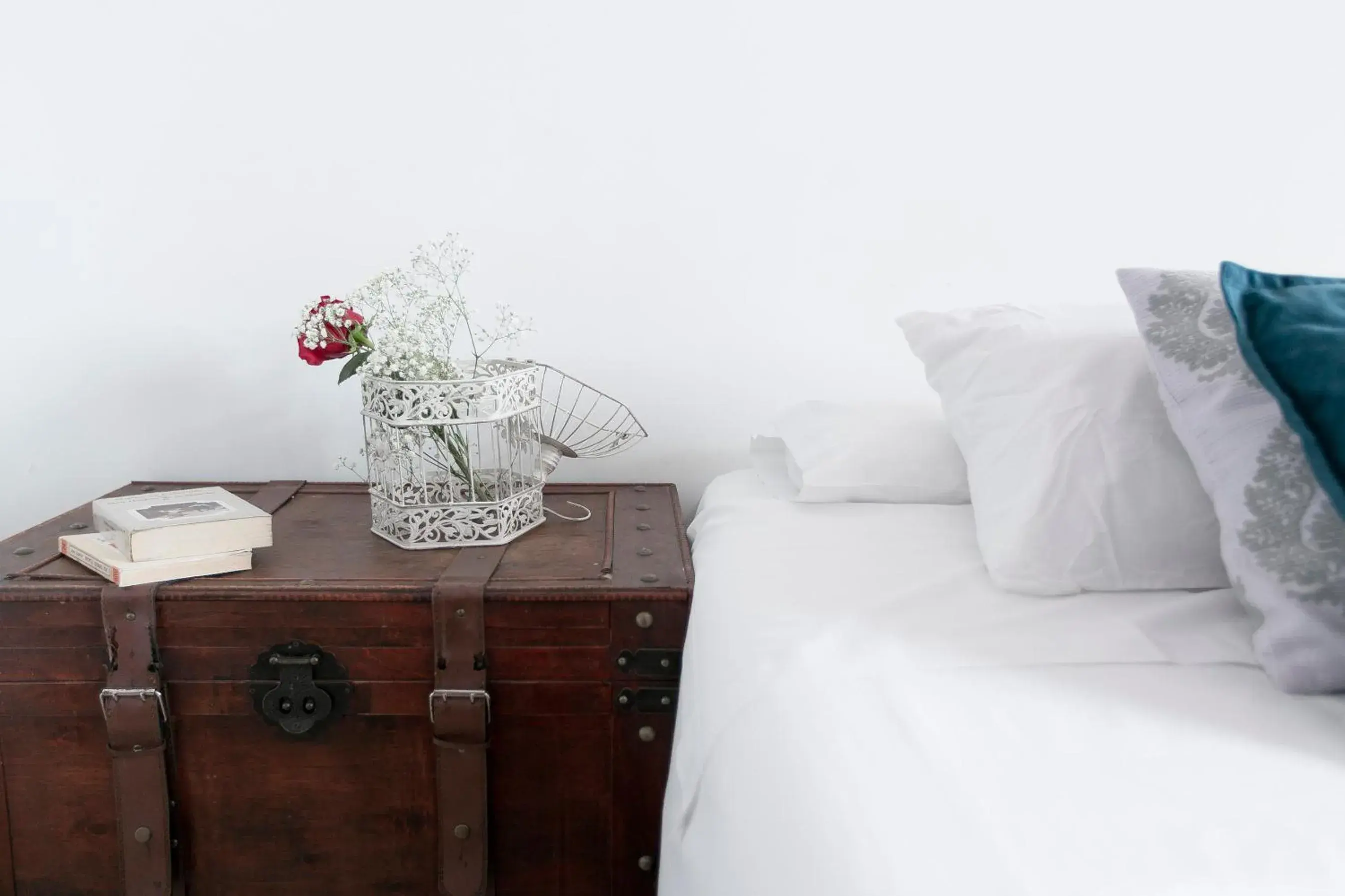 Decorative detail, Bed in Hostal Vazquez De Mella