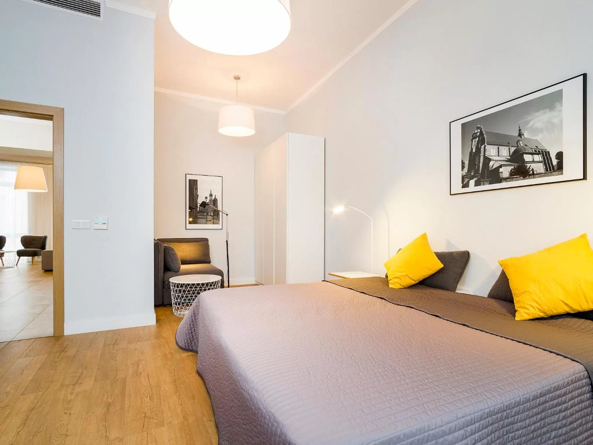 Bed in Riverside Aparthotel Cracow