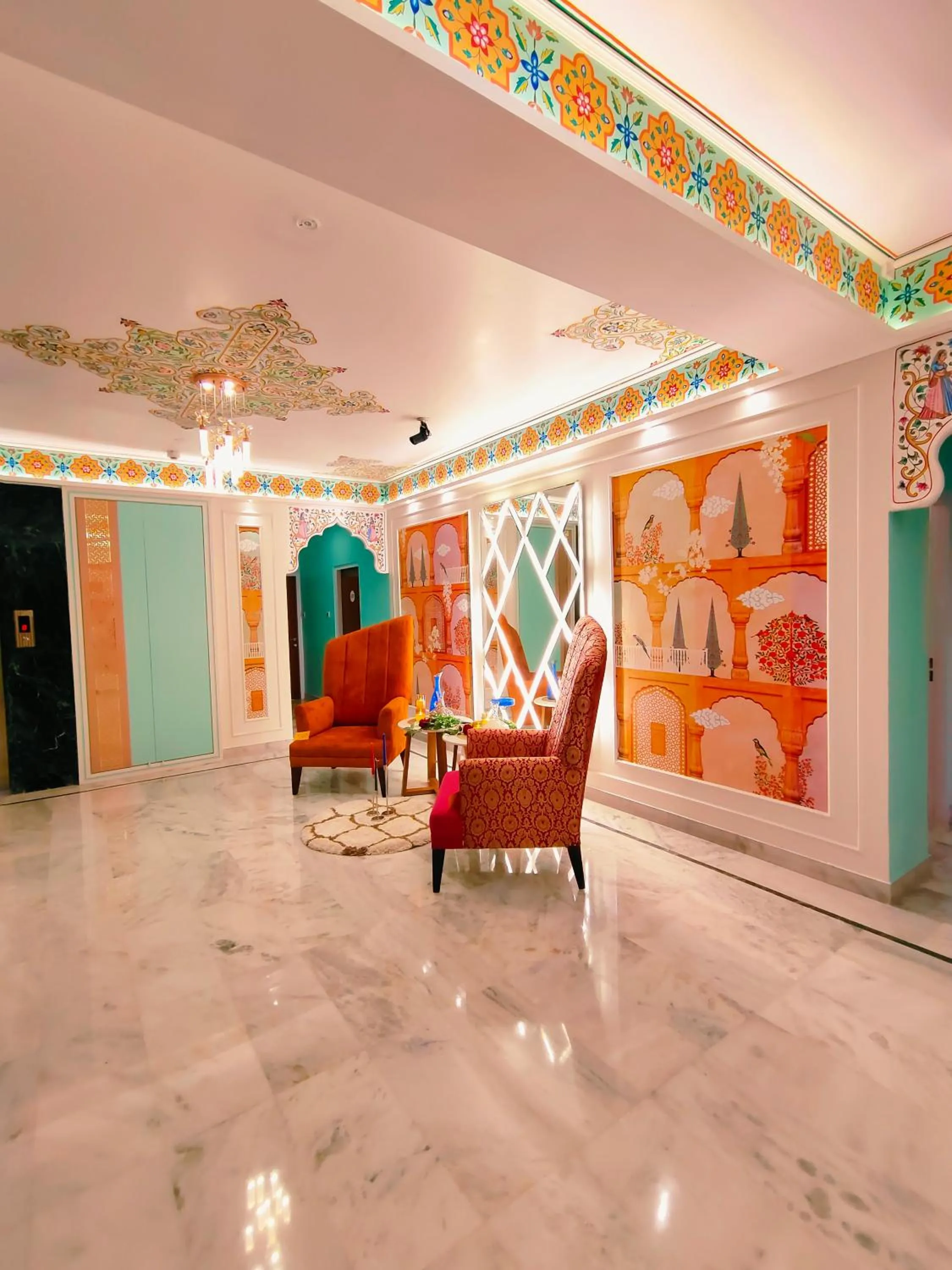 Seating area in Sarang Palace - A Luxury Boutique Hotel