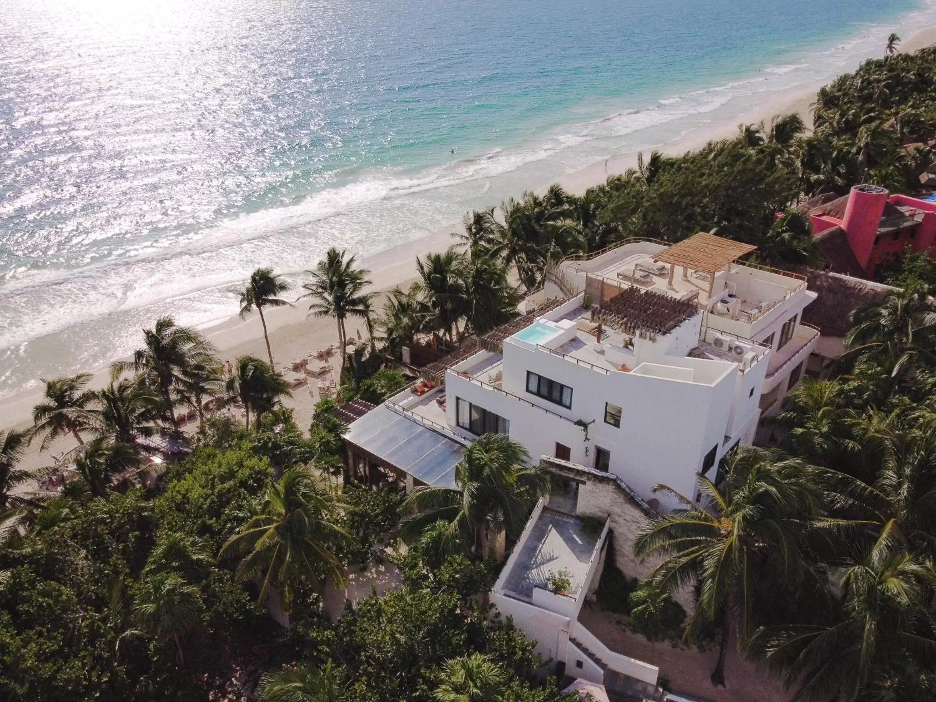 Beach, Bird's-eye View in Chiringuito Tulum