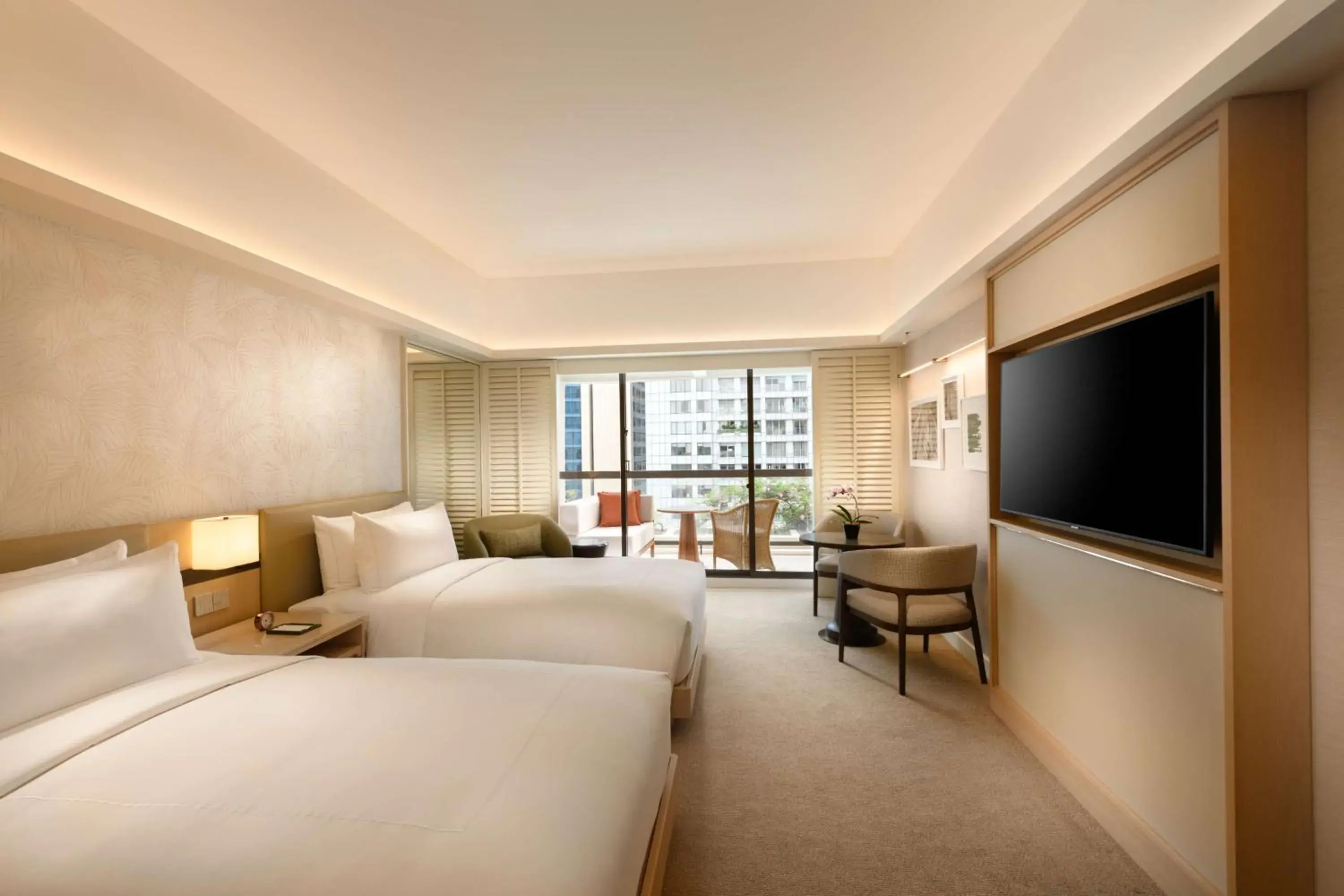 Bed, TV/Entertainment Center in Conrad Singapore Orchard