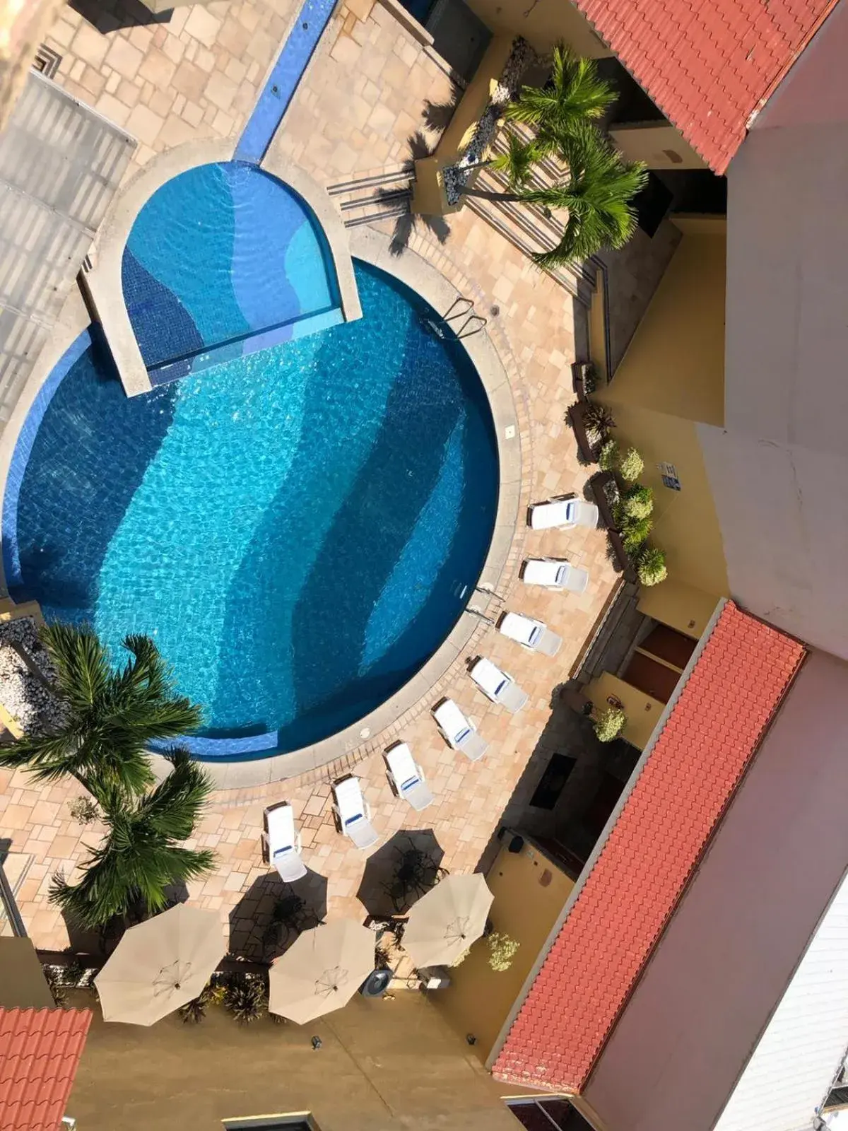 Bed, Pool View in Comfort Inn Veracruz