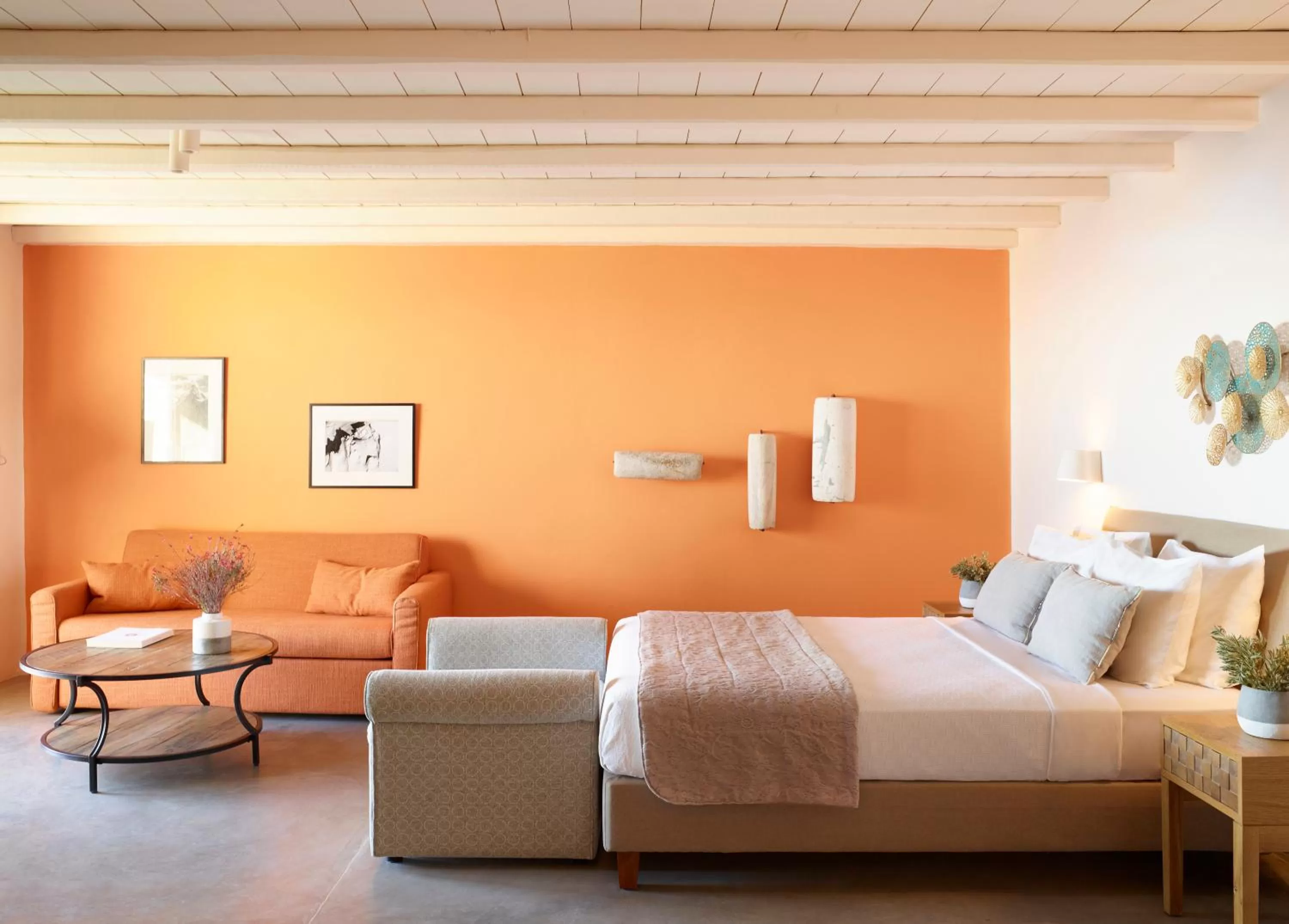 Bed in Aeolis Tinos Suites