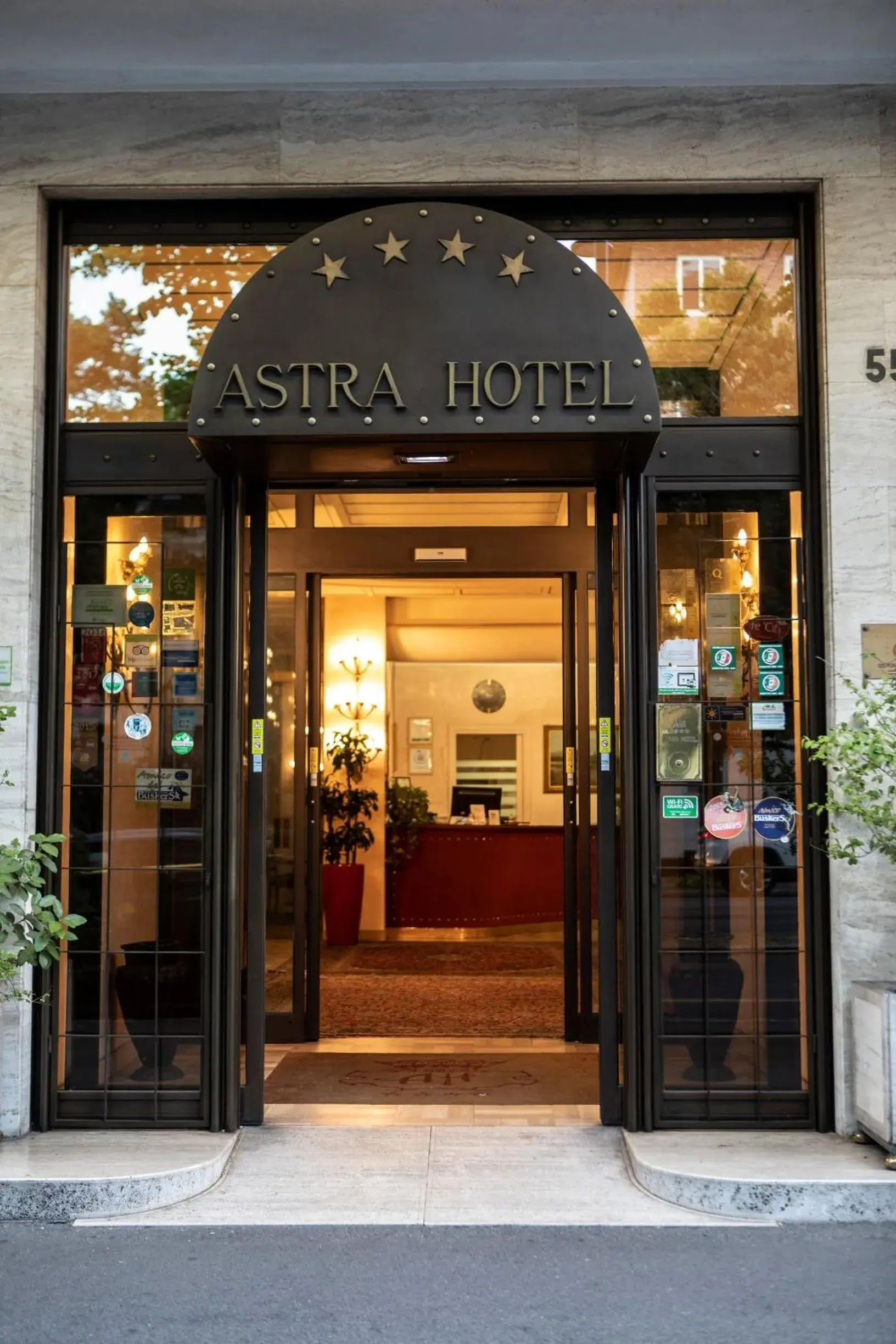 Facade/entrance in Astra Hotel