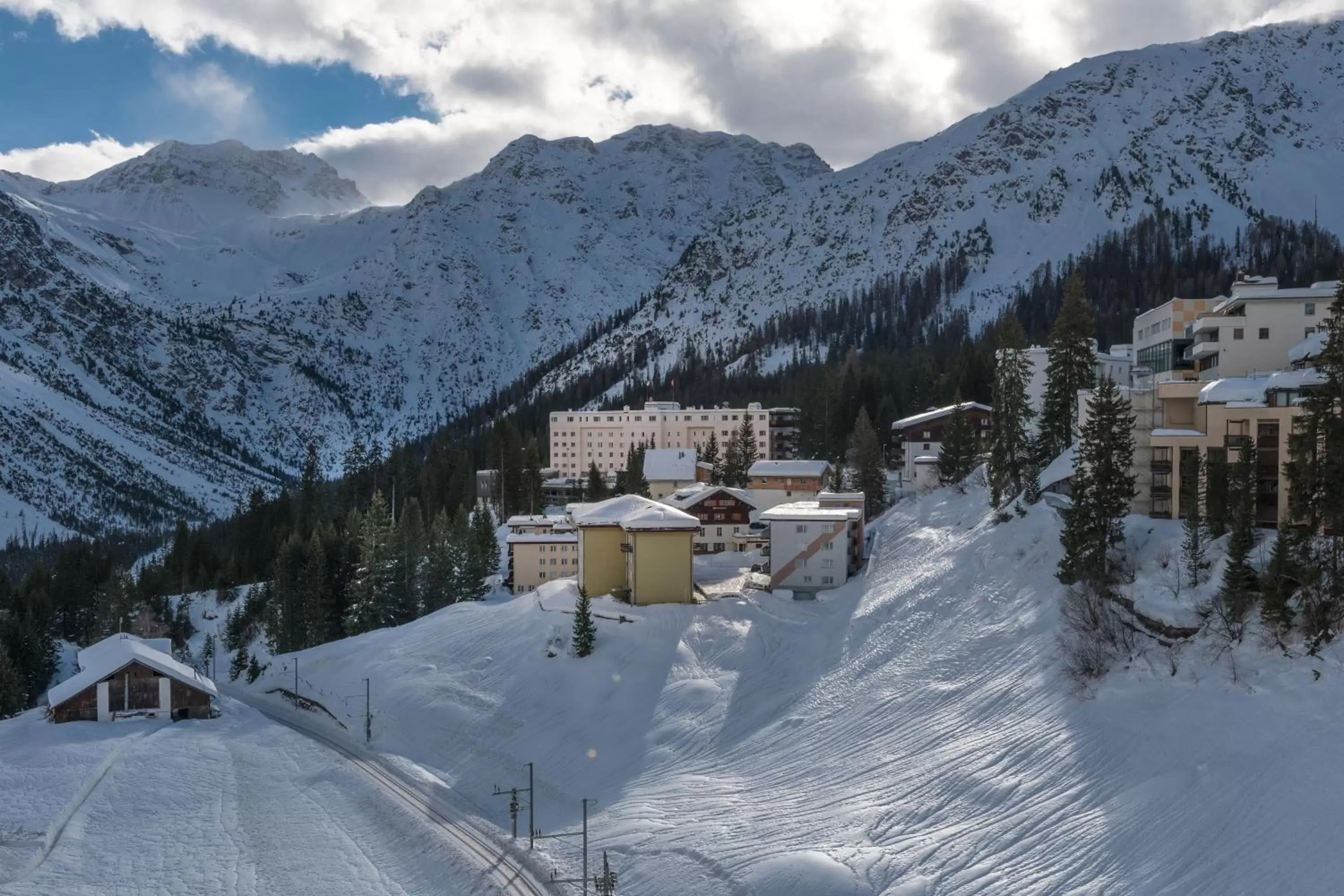 Property building, Winter in Sunstar Hotel Arosa