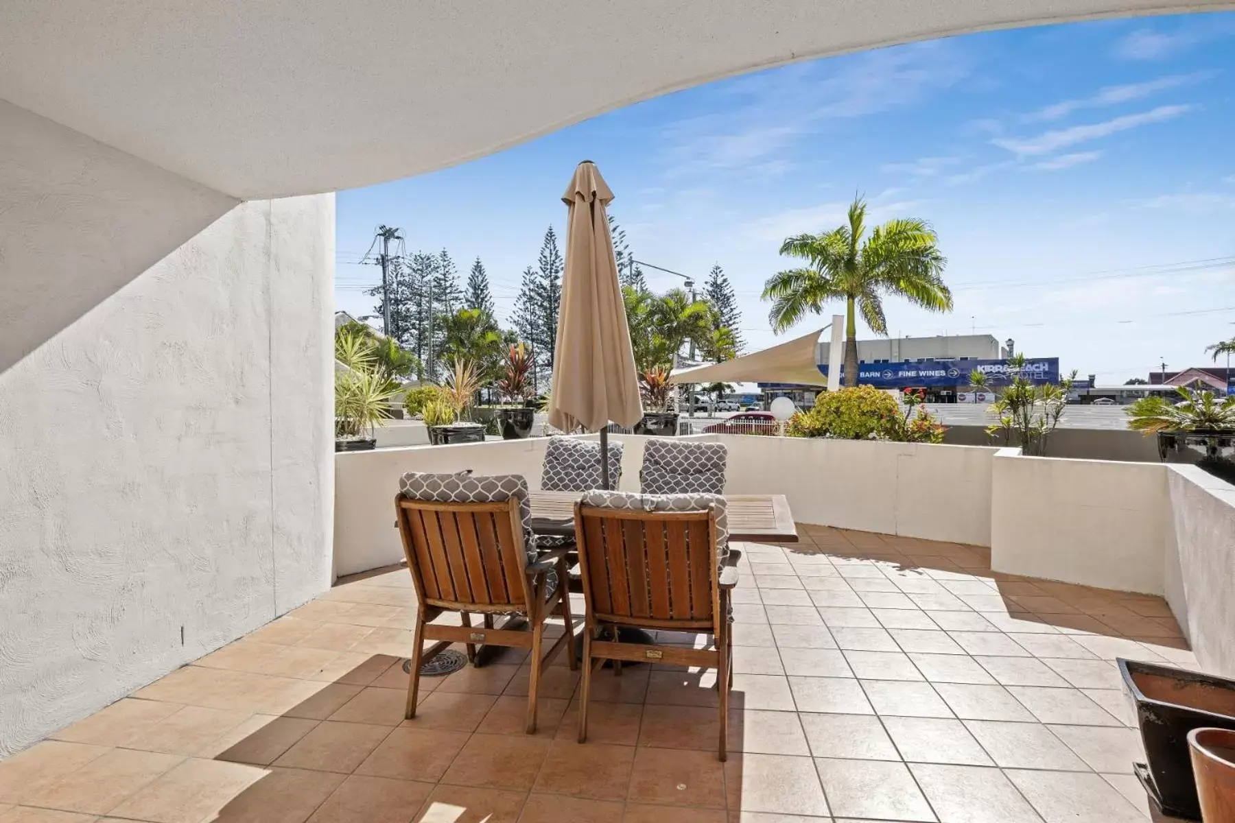 Patio in Kirra Palms Holiday Apartments