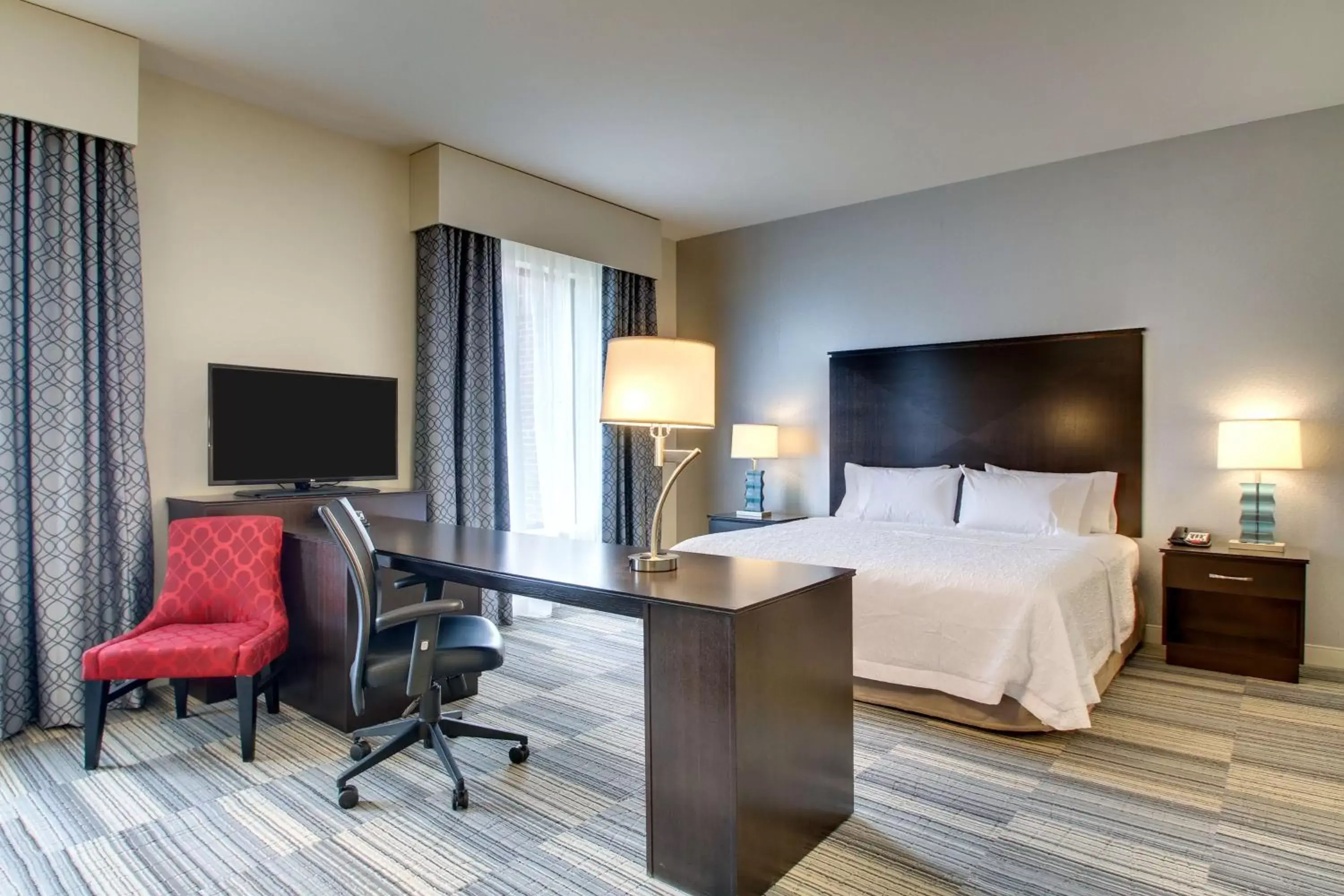 Bed, TV/Entertainment Center in Hampton Inn & Suites Greenville Airport