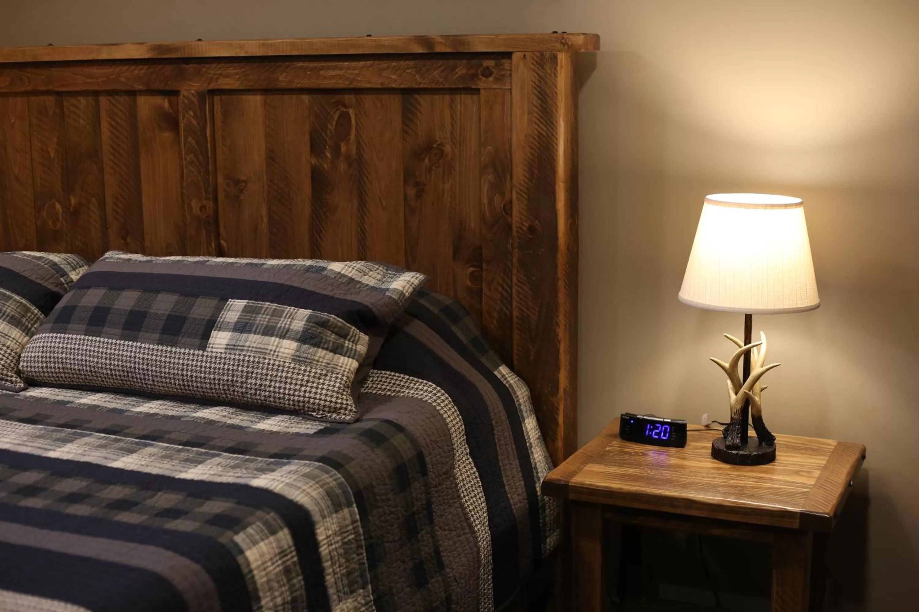 Bed in Blessing Lodge by Amish Country Lodging