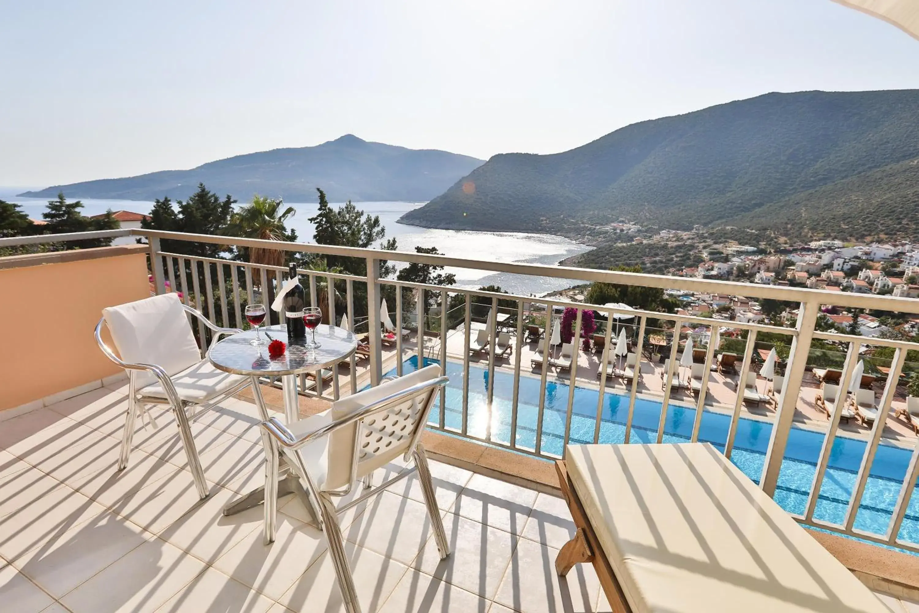 Balcony/Terrace, Pool View in Happy Hotel