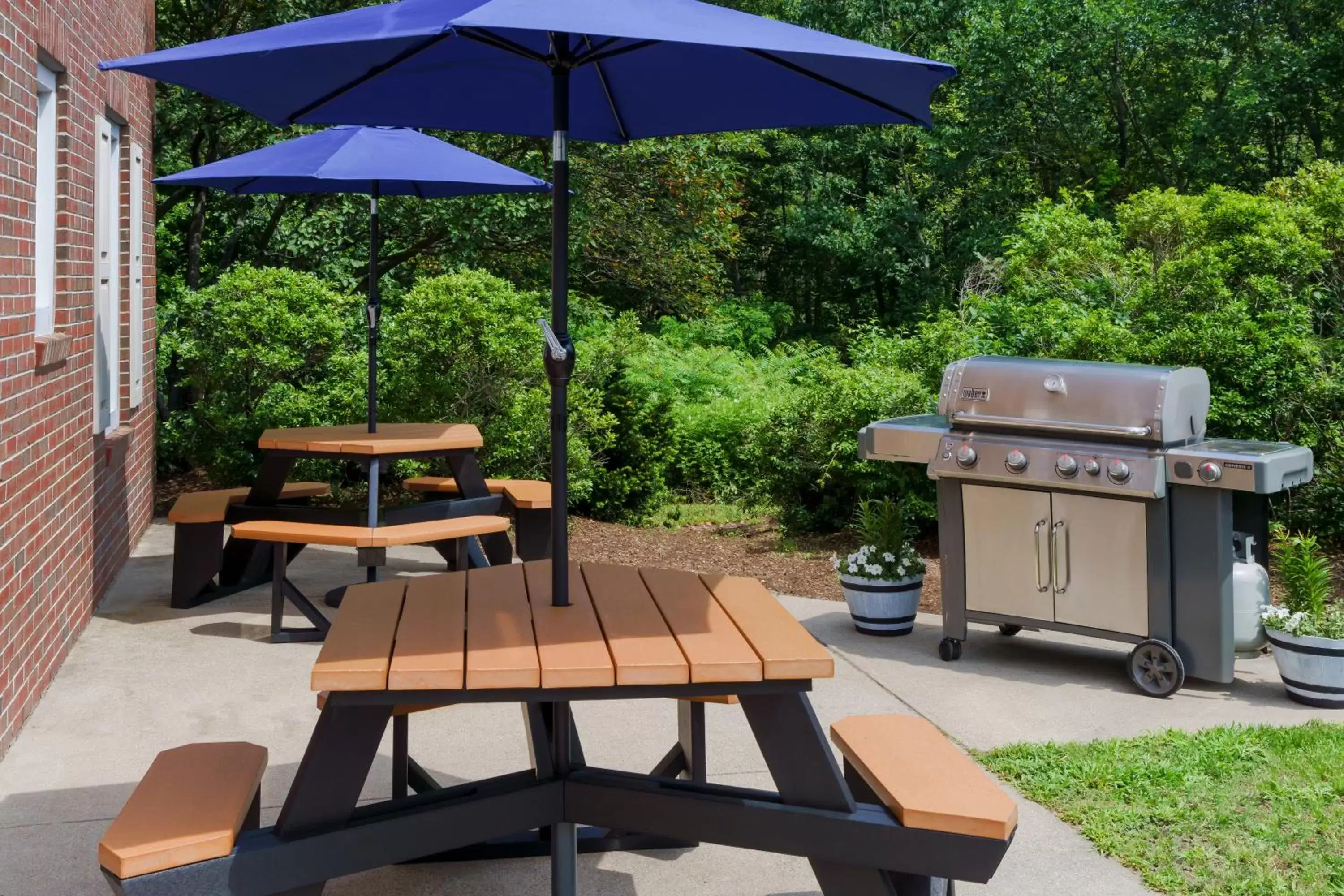 Patio, BBQ Facilities in TownePlace Suites Manchester-Boston Regional Airport