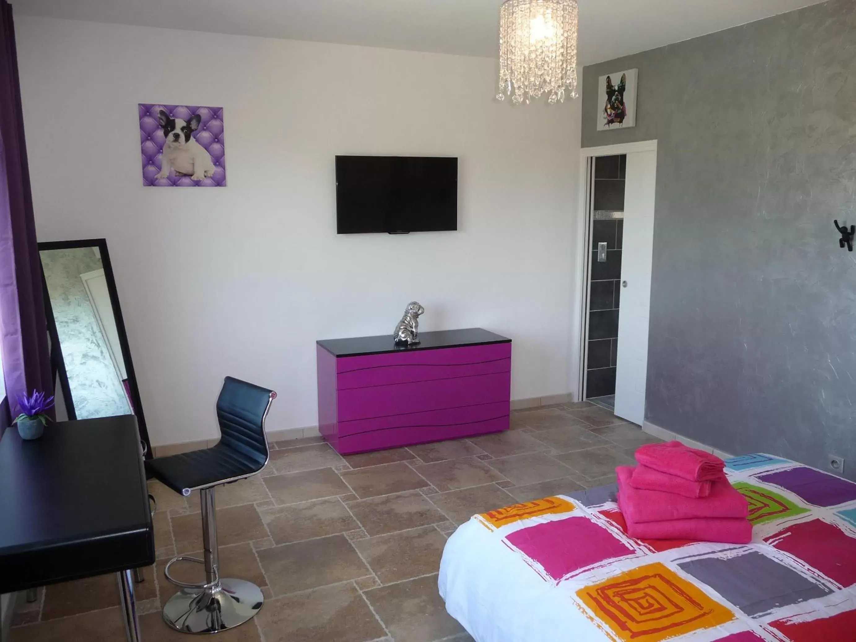 Bedroom, TV/Entertainment Center in La Bastide Des Selves