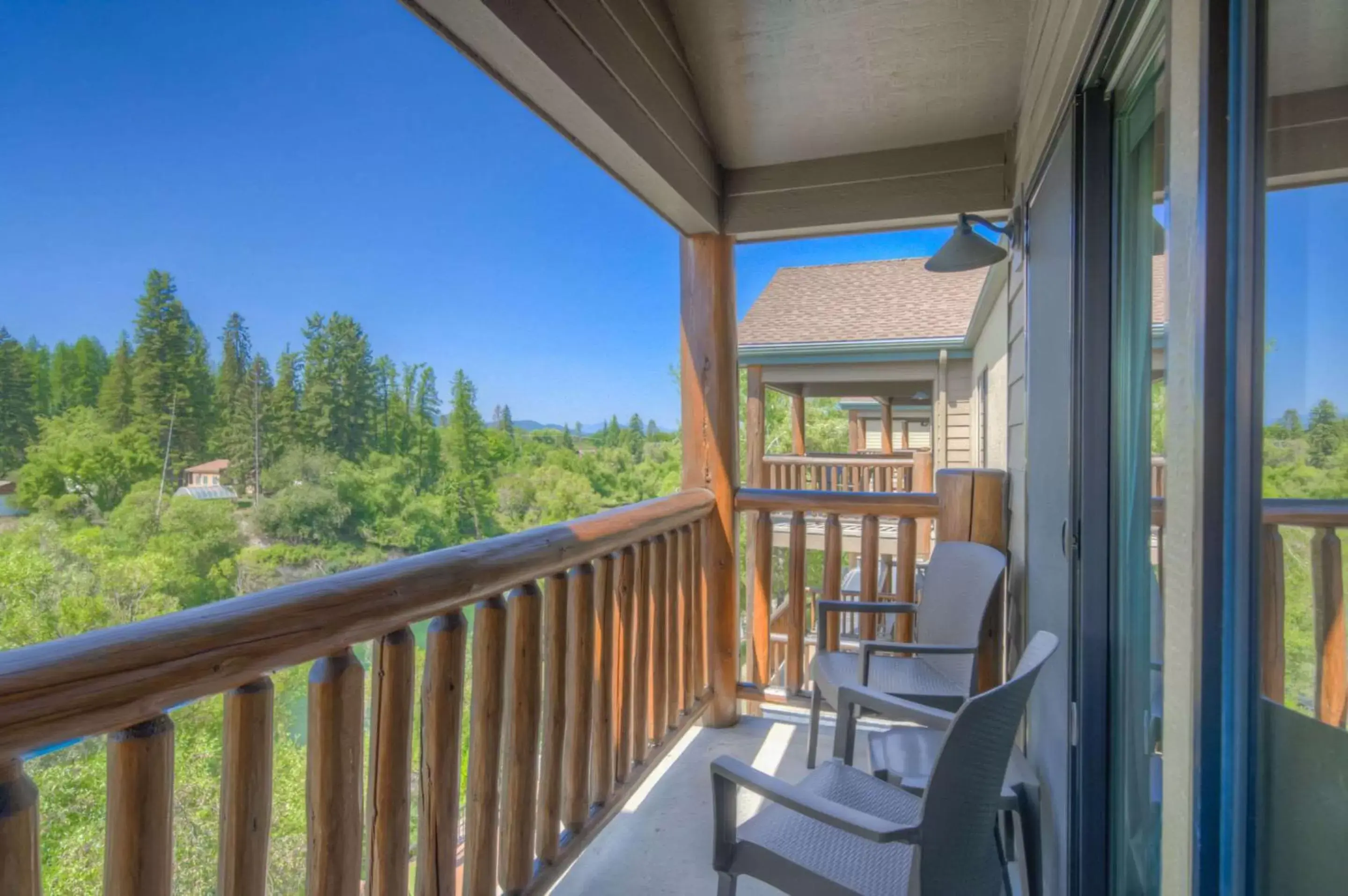 Bedroom, Balcony/Terrace in The Pine Lodge on Whitefish River, Ascend Hotel Collection