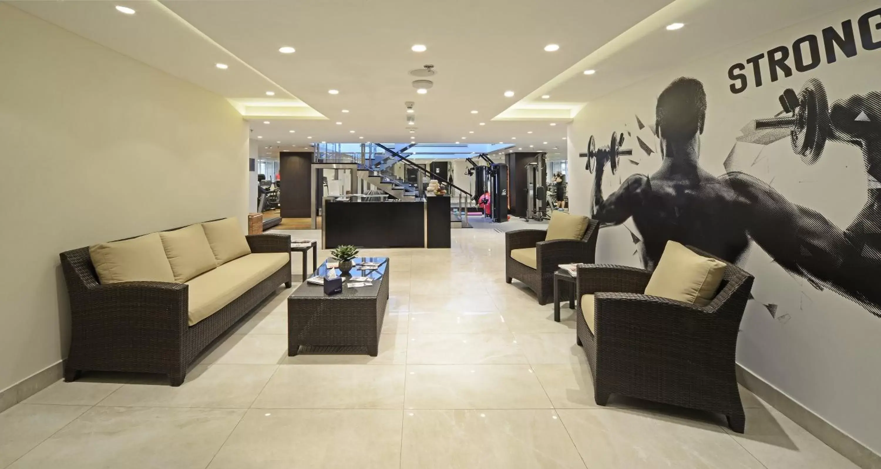 Fitness centre/facilities, Lobby/Reception in The Boulevard Arjaan by Rotana