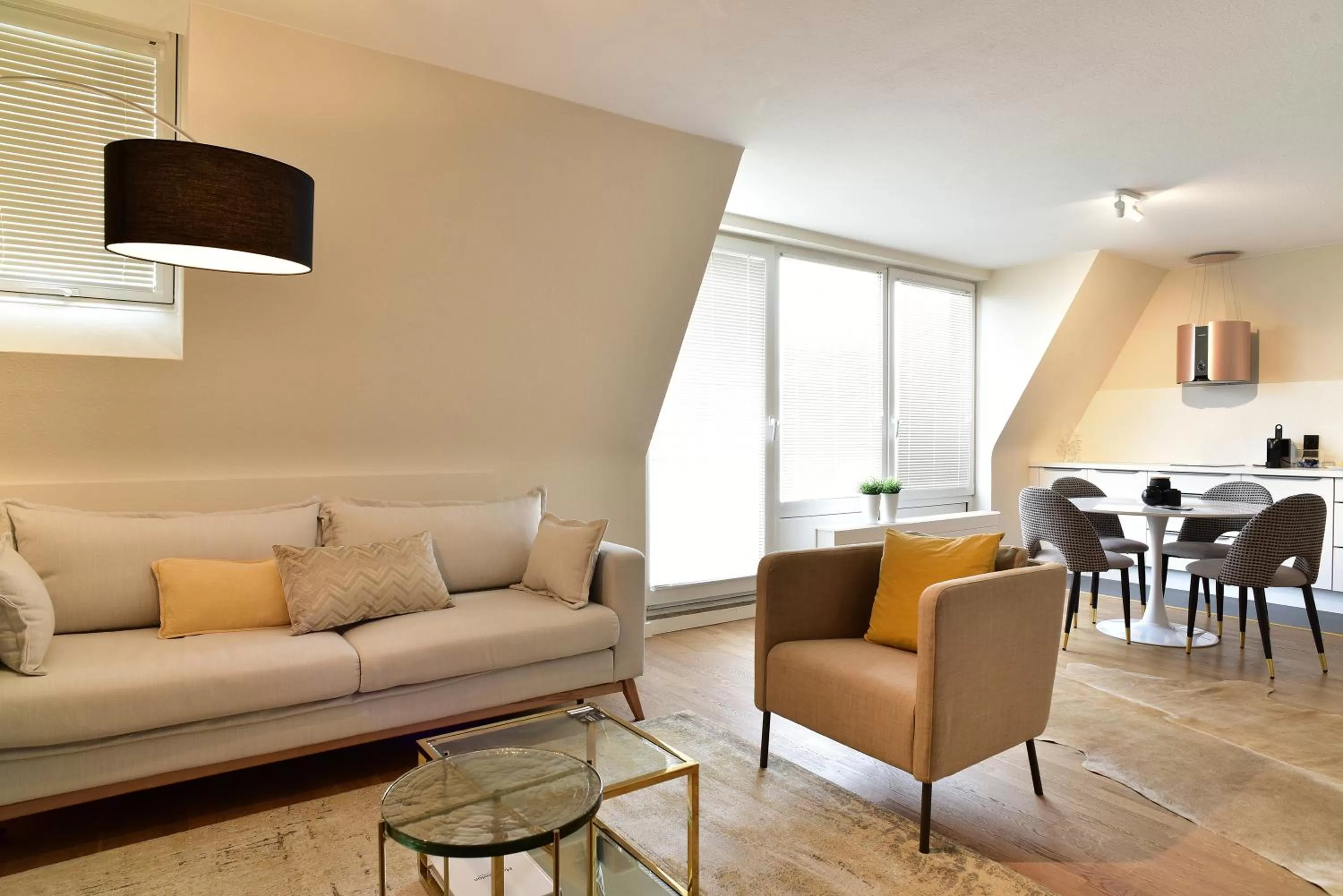 Living room in SAXX Apartments Leipzig