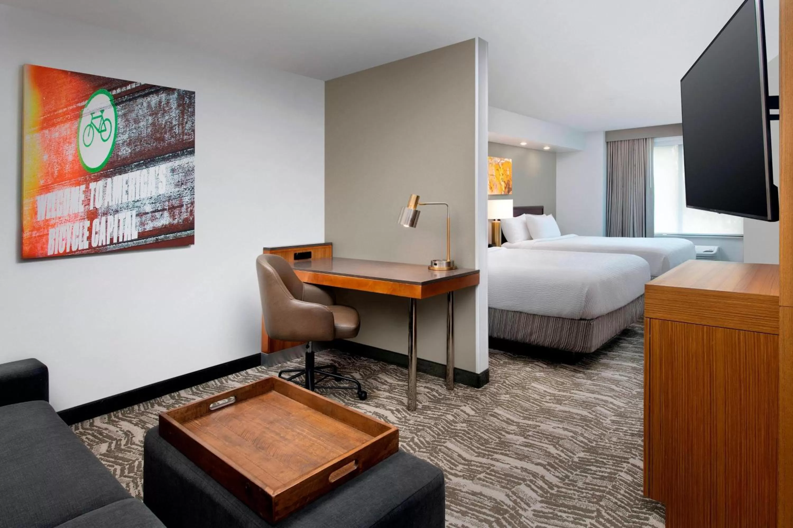 Bedroom, Bed in SpringHill Suites by Marriott Portland Hillsboro